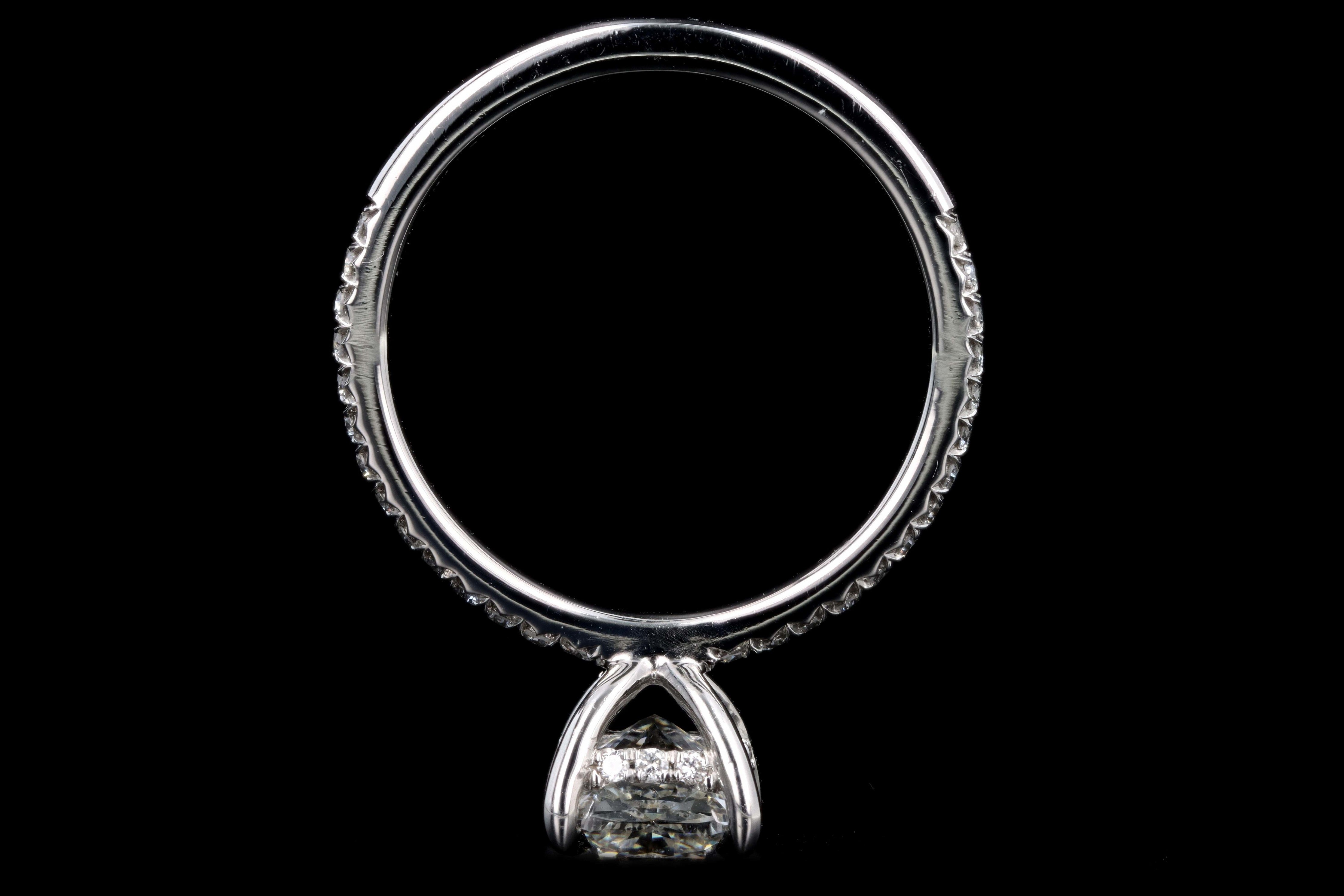 New Platinum 1.60 Carat Cushion Cut Diamond Engagement Ring GIA Certified - Queen May