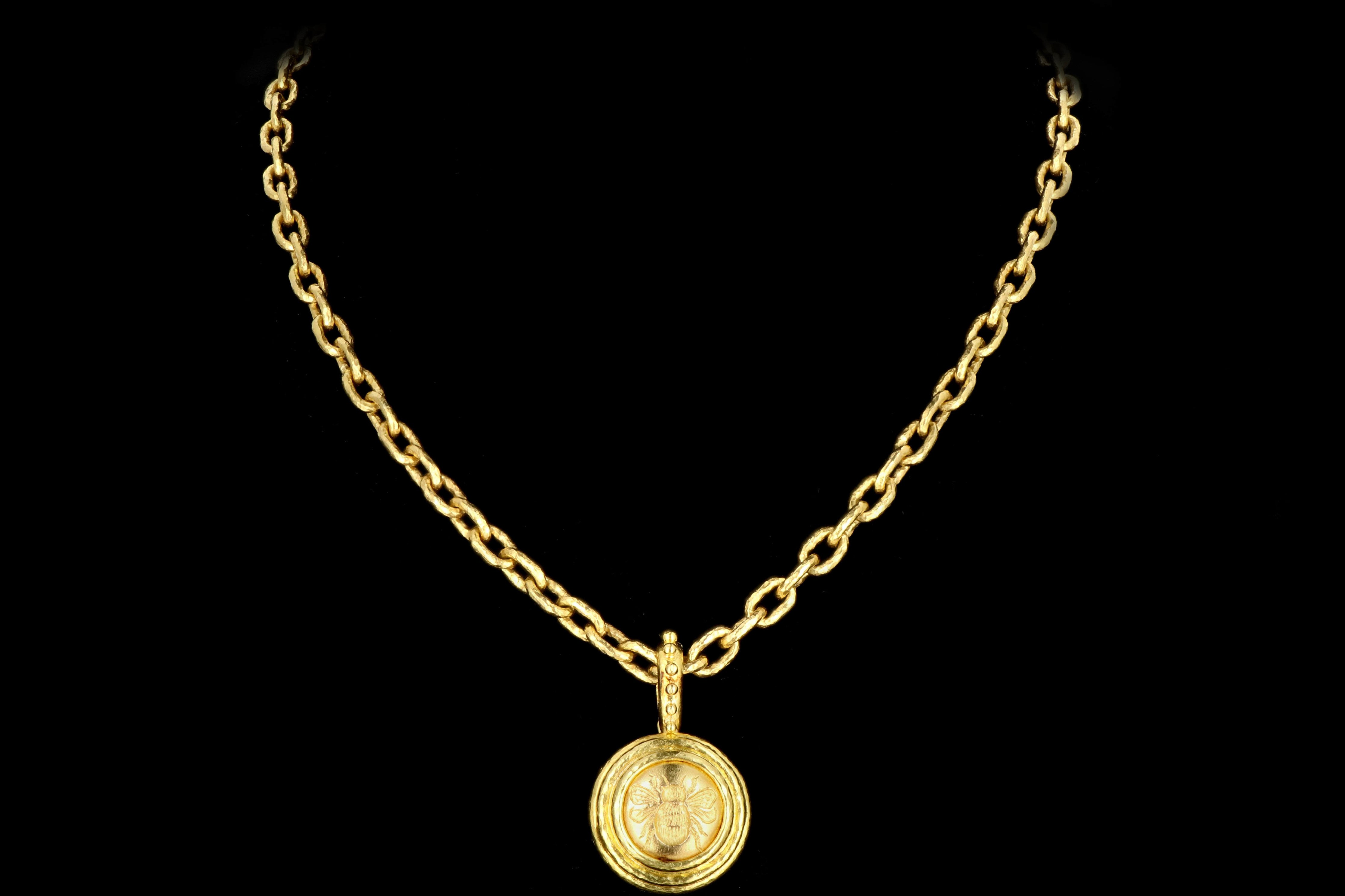 Elizabeth Locke Orvieto 19K Gold Link Necklace and Honey Bee Enhancer - Queen May