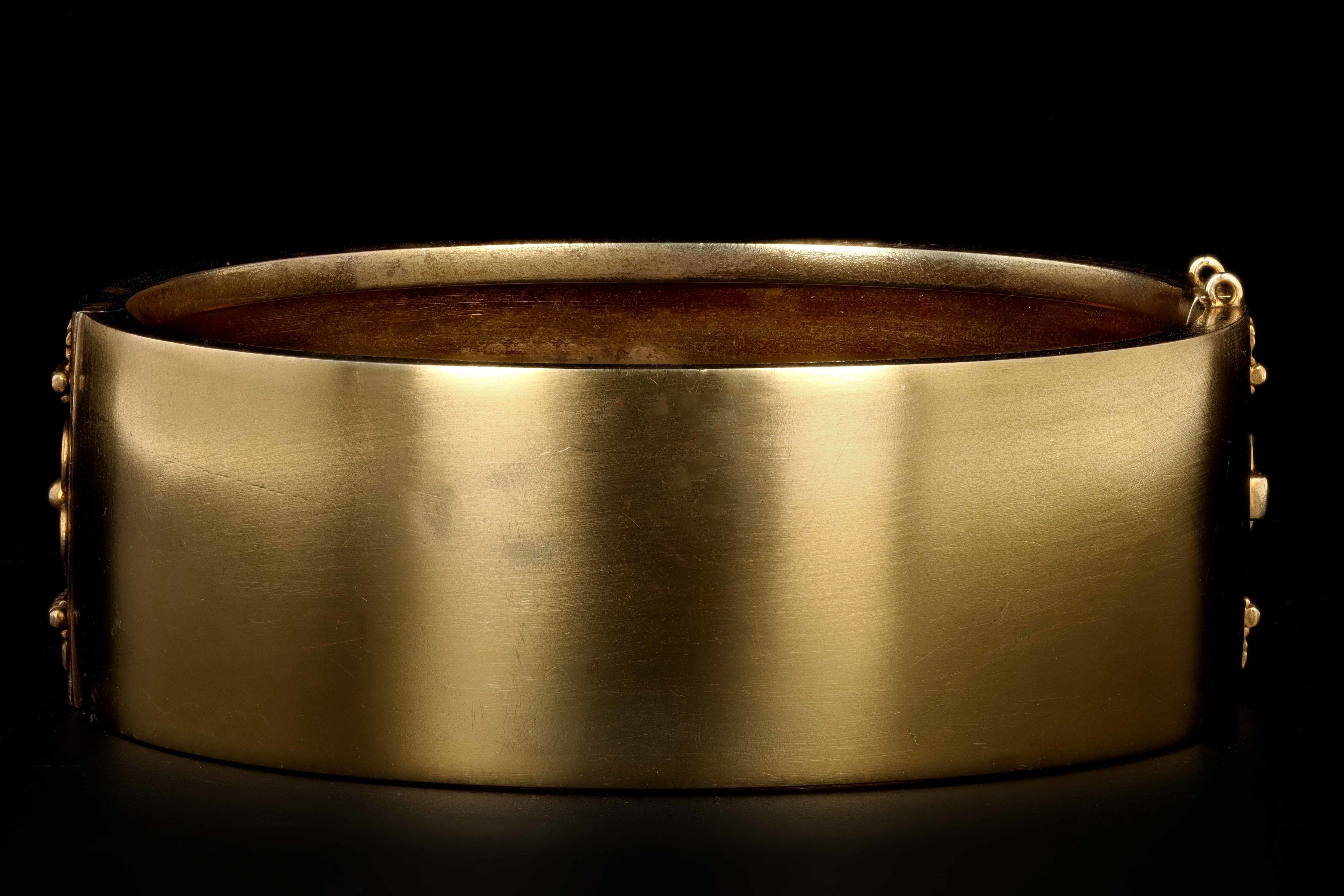 Victorian Etruscan Revival Yellow Gold Bangle c.1880's - Queen May