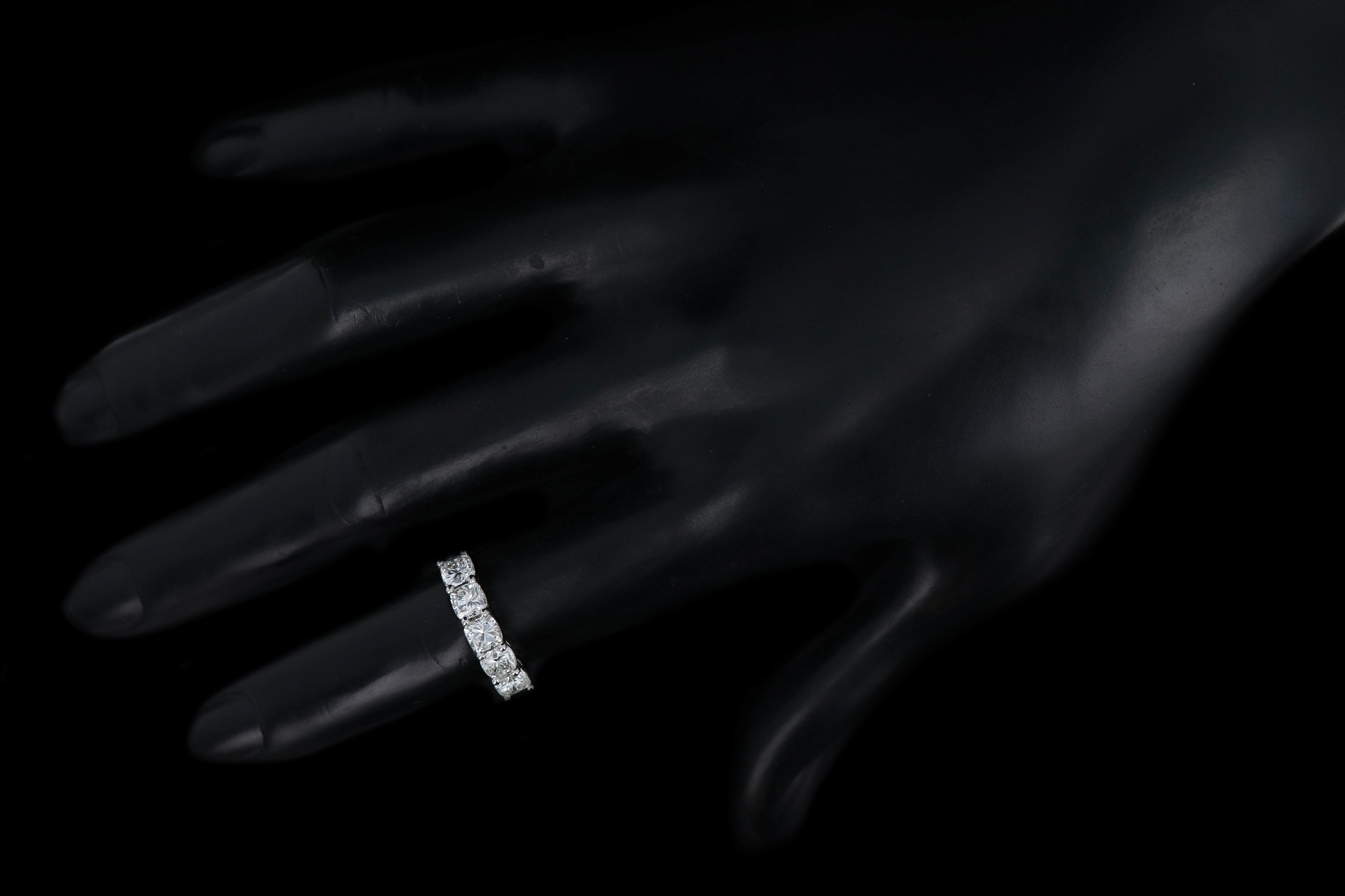 New Platinum 2.05 Carat Cushion Cut Diamond Five Stone Band - Queen May