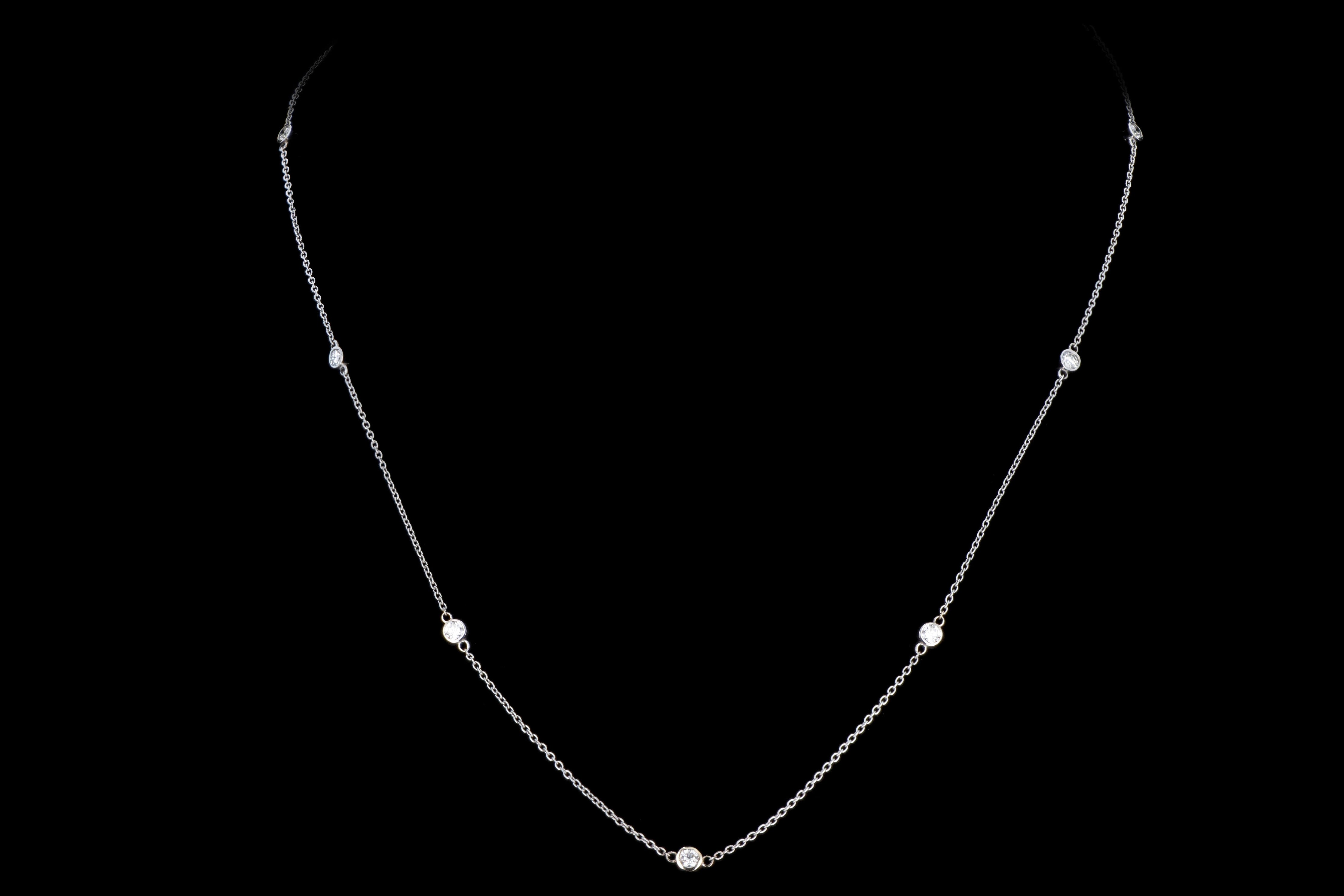 New 14K Gold 1 Carat Round Brilliant Diamond By The Yard Necklace - Queen May