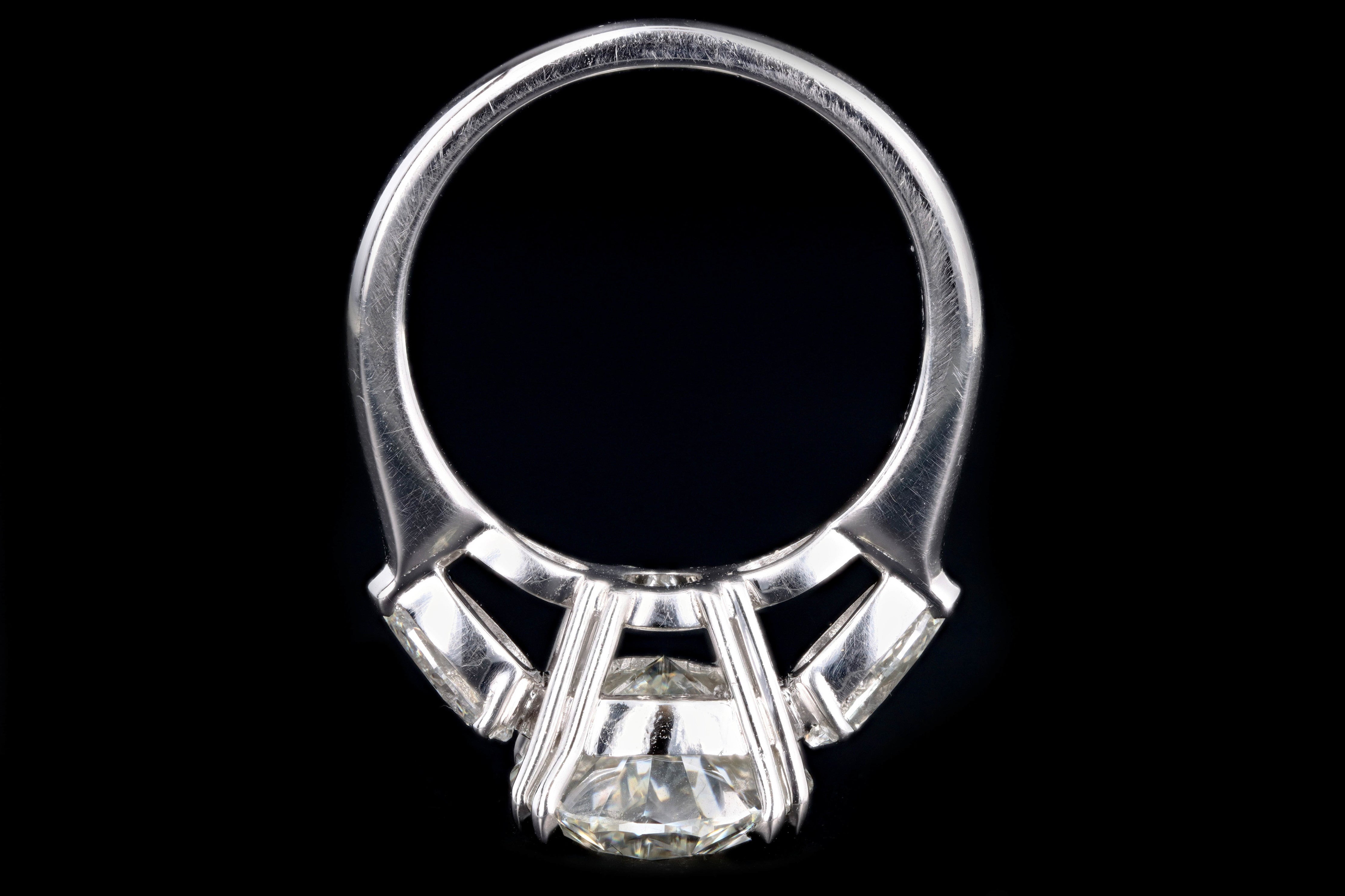 New Platinum 5.46 Carat Oval Cut Diamond Engagement Ring GIA Certified - Queen May