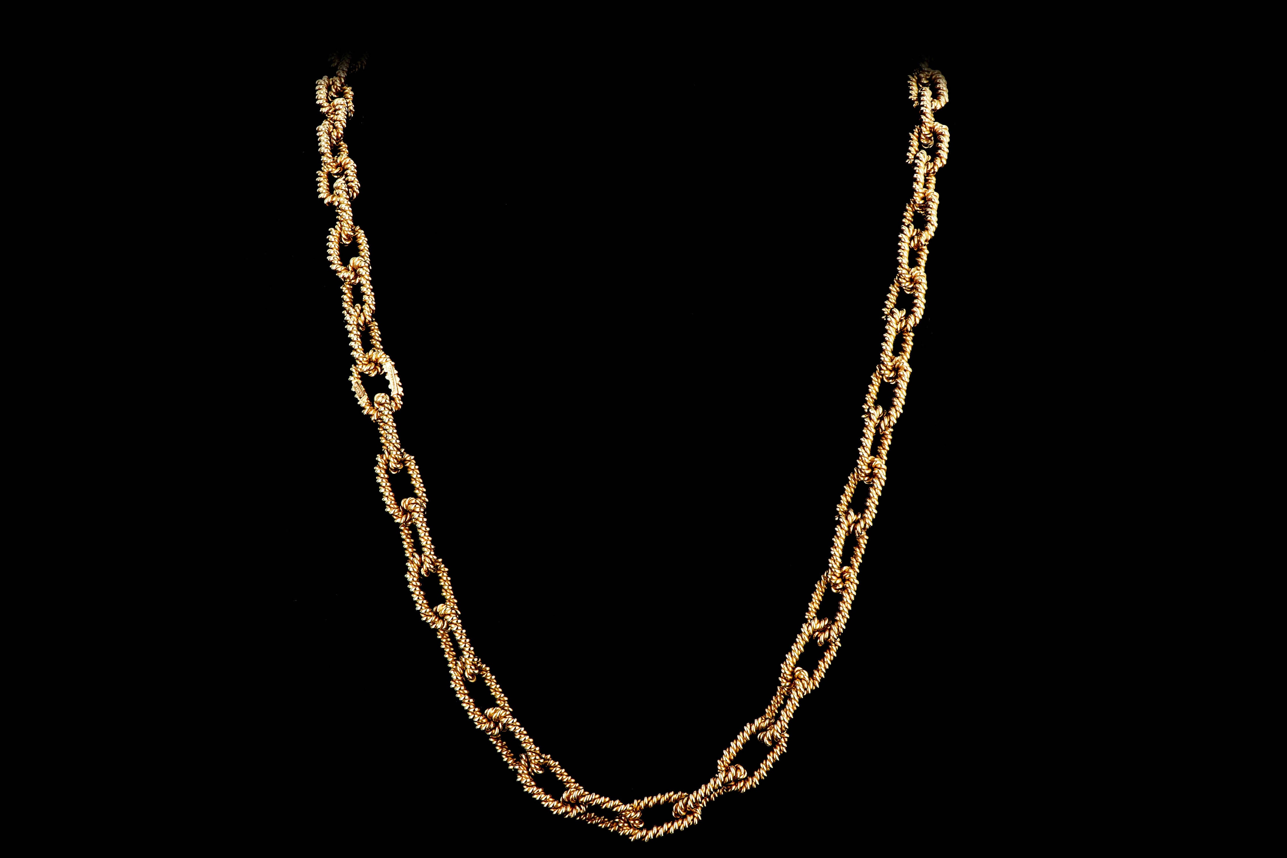 Vintage Tiffany & Company 14k Yellow Gold Link Necklace - Queen May