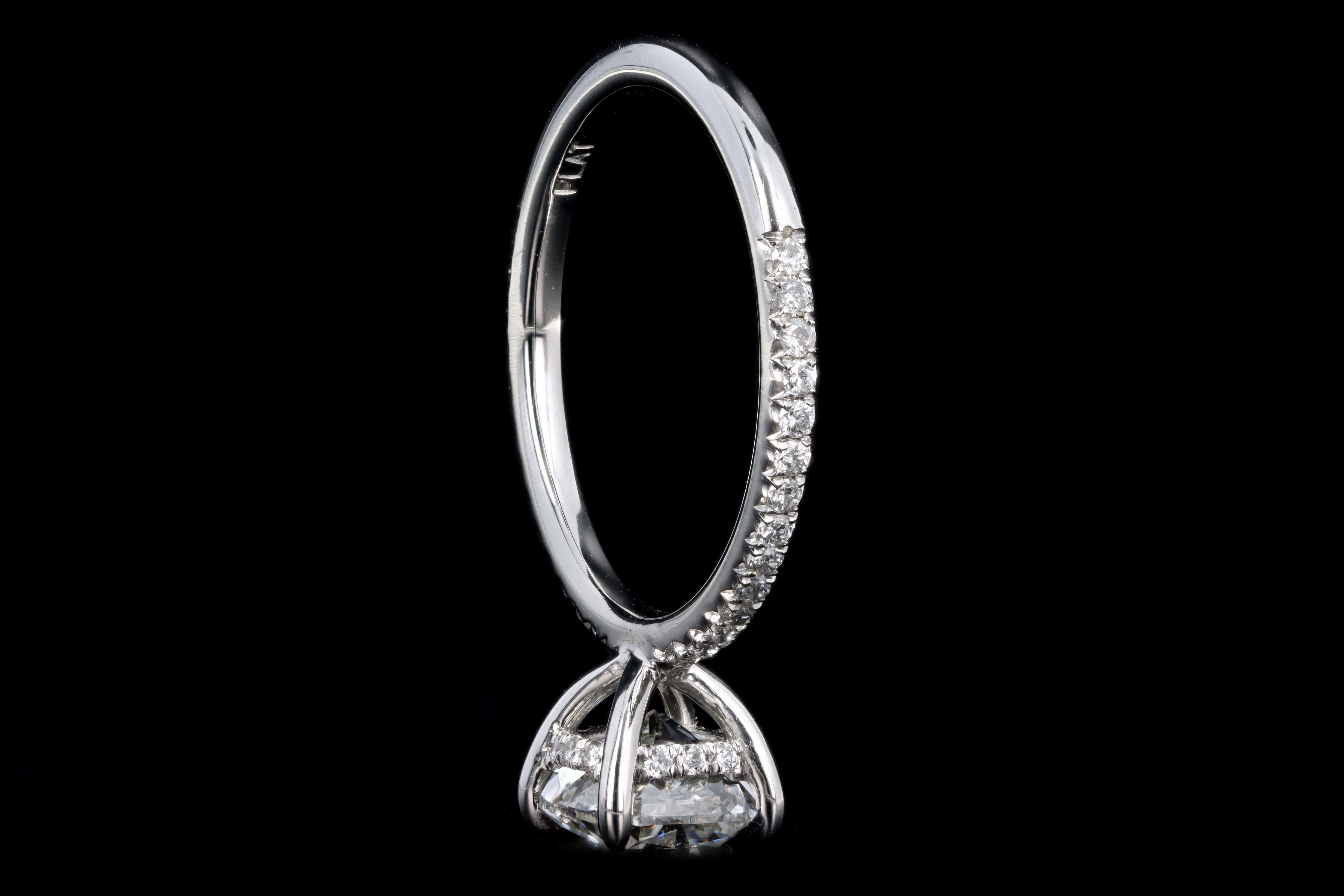 New Platinum 1.60 Carat Cushion Cut Diamond Engagement Ring GIA Certified - Queen May