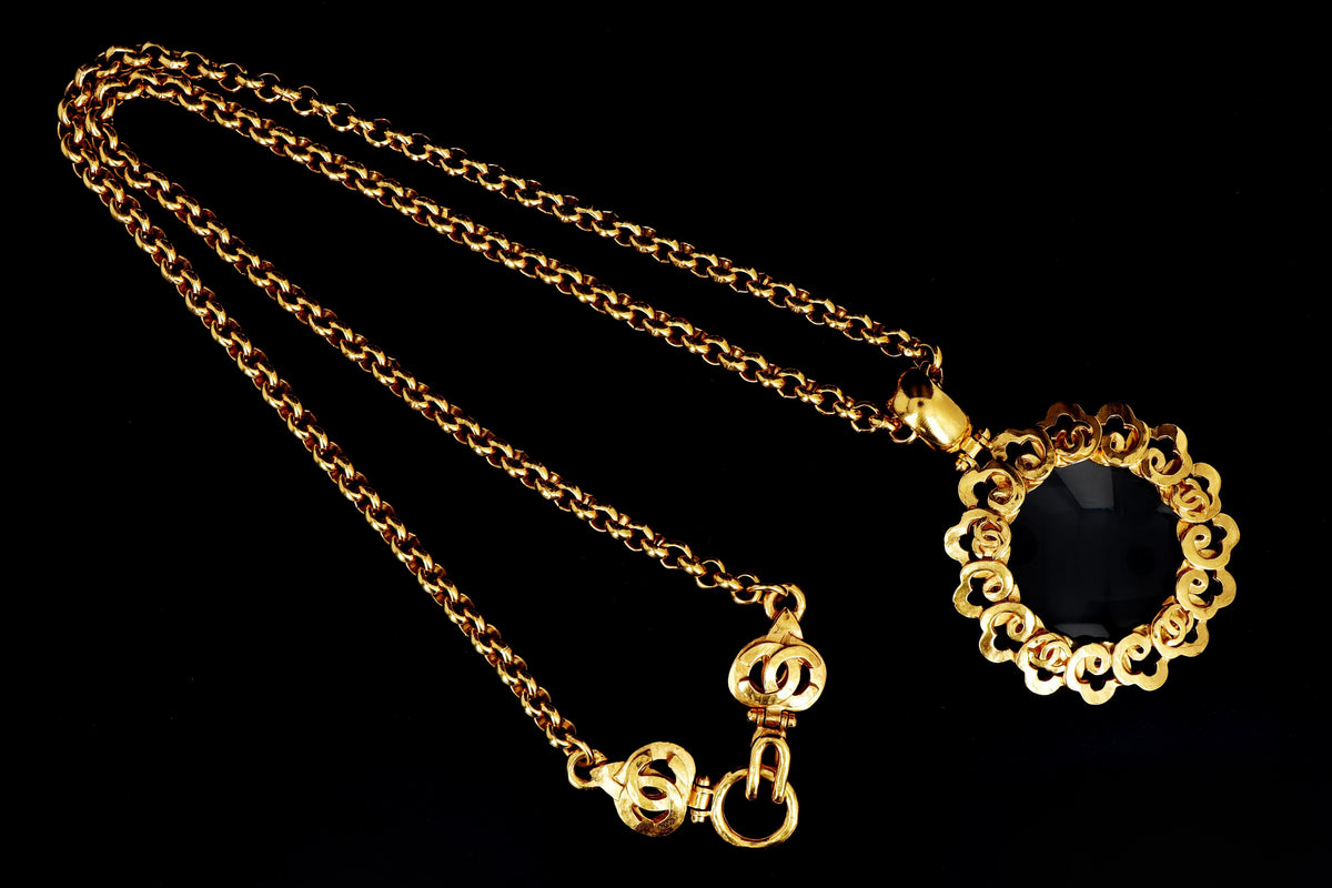 1997 Vintage Chanel Magnifying Glass Pendant Necklace - Queen May