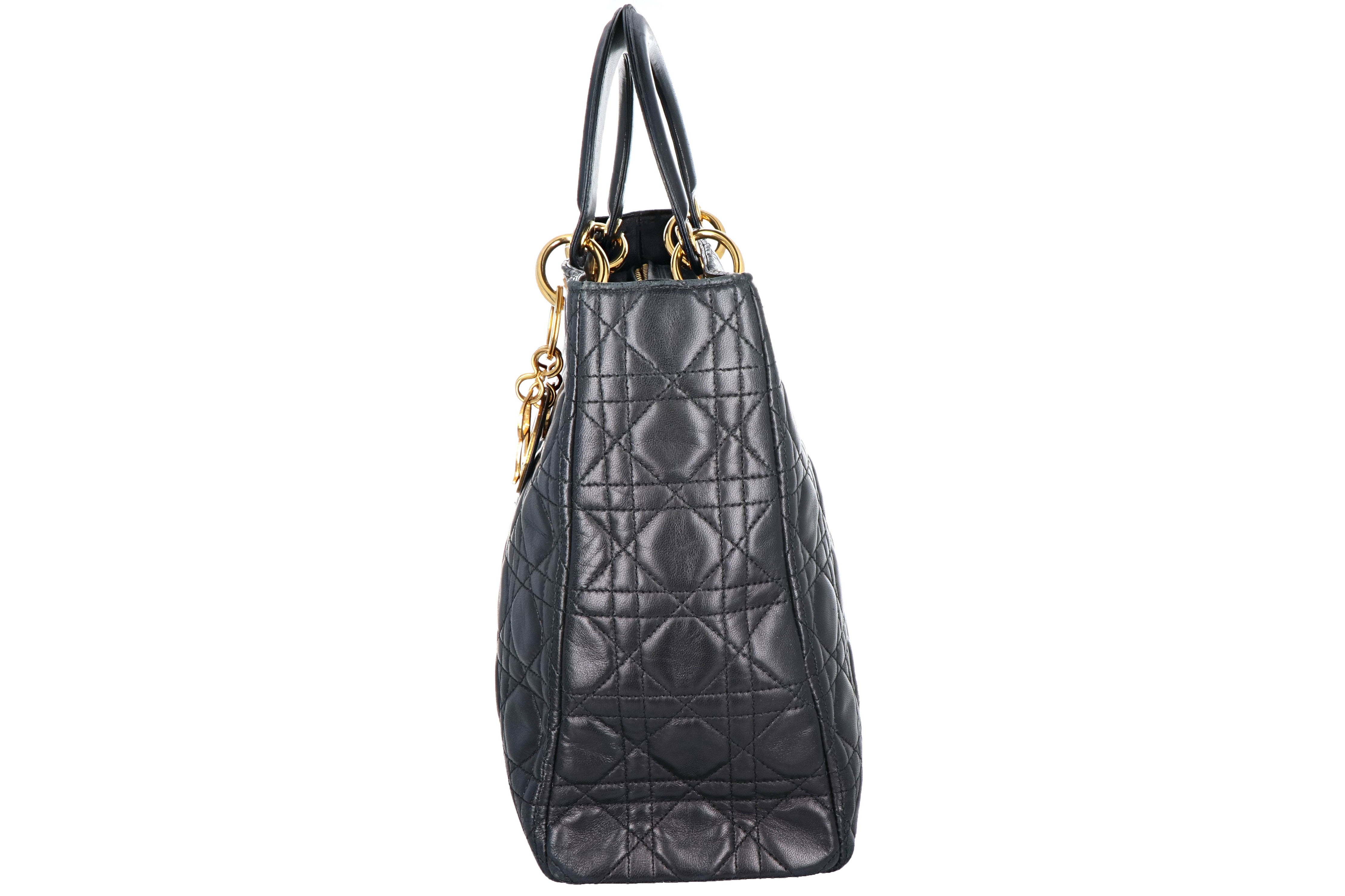 Christian Dior Vintage Lambskin Large Lady Dior Bag - Queen May