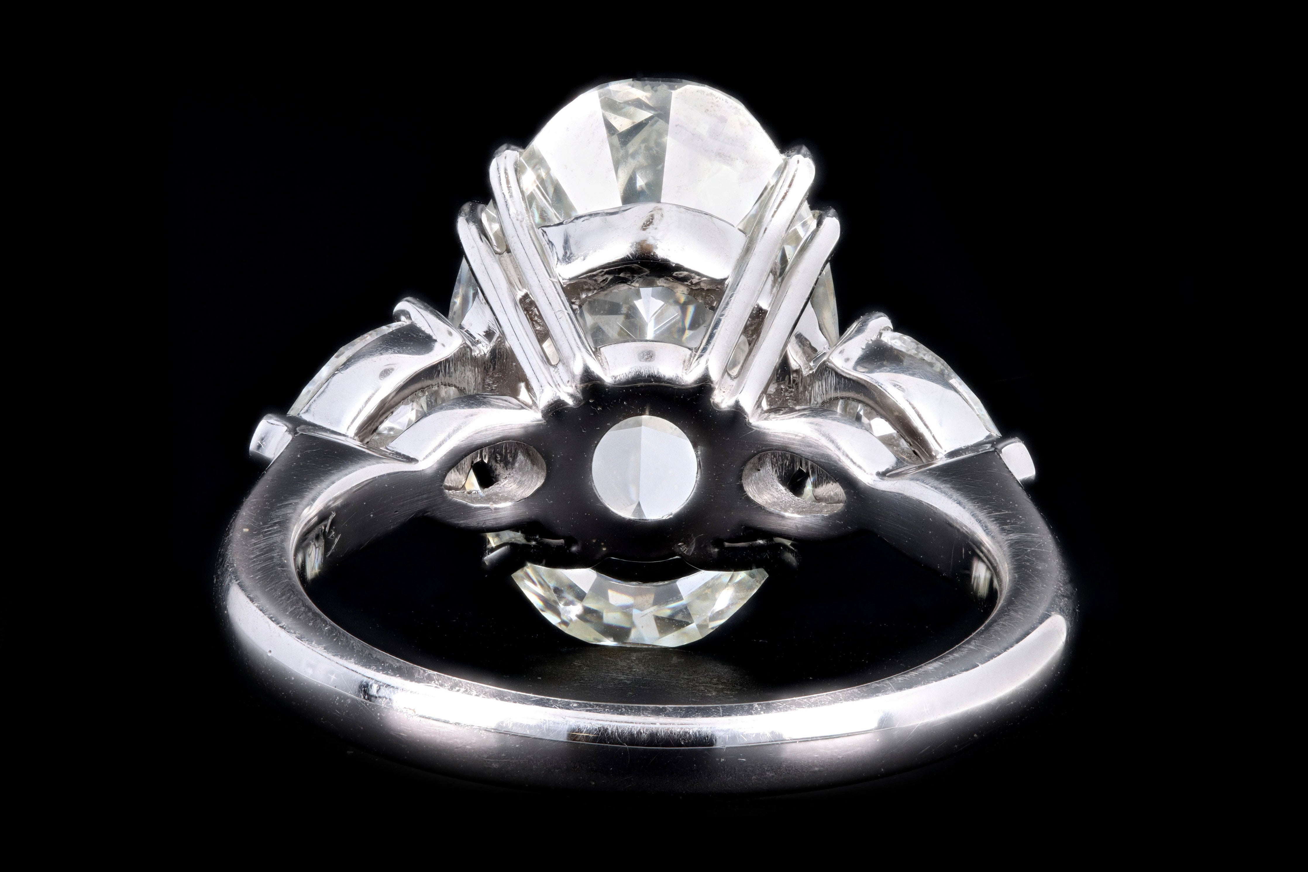 New Platinum 5.46 Carat Oval Cut Diamond Engagement Ring GIA Certified - Queen May