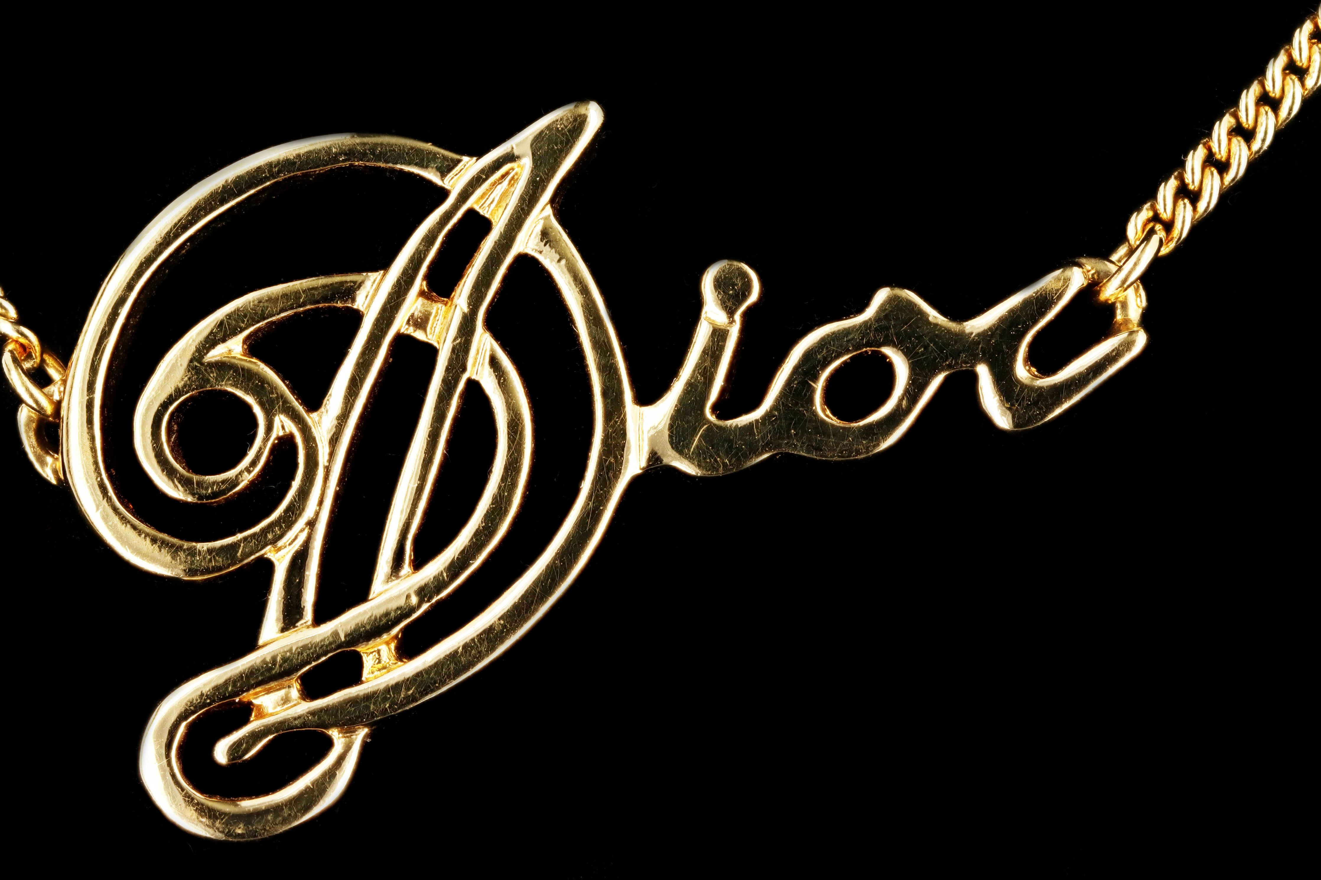 Vintage Dior Logo Pendant Necklace - Queen May