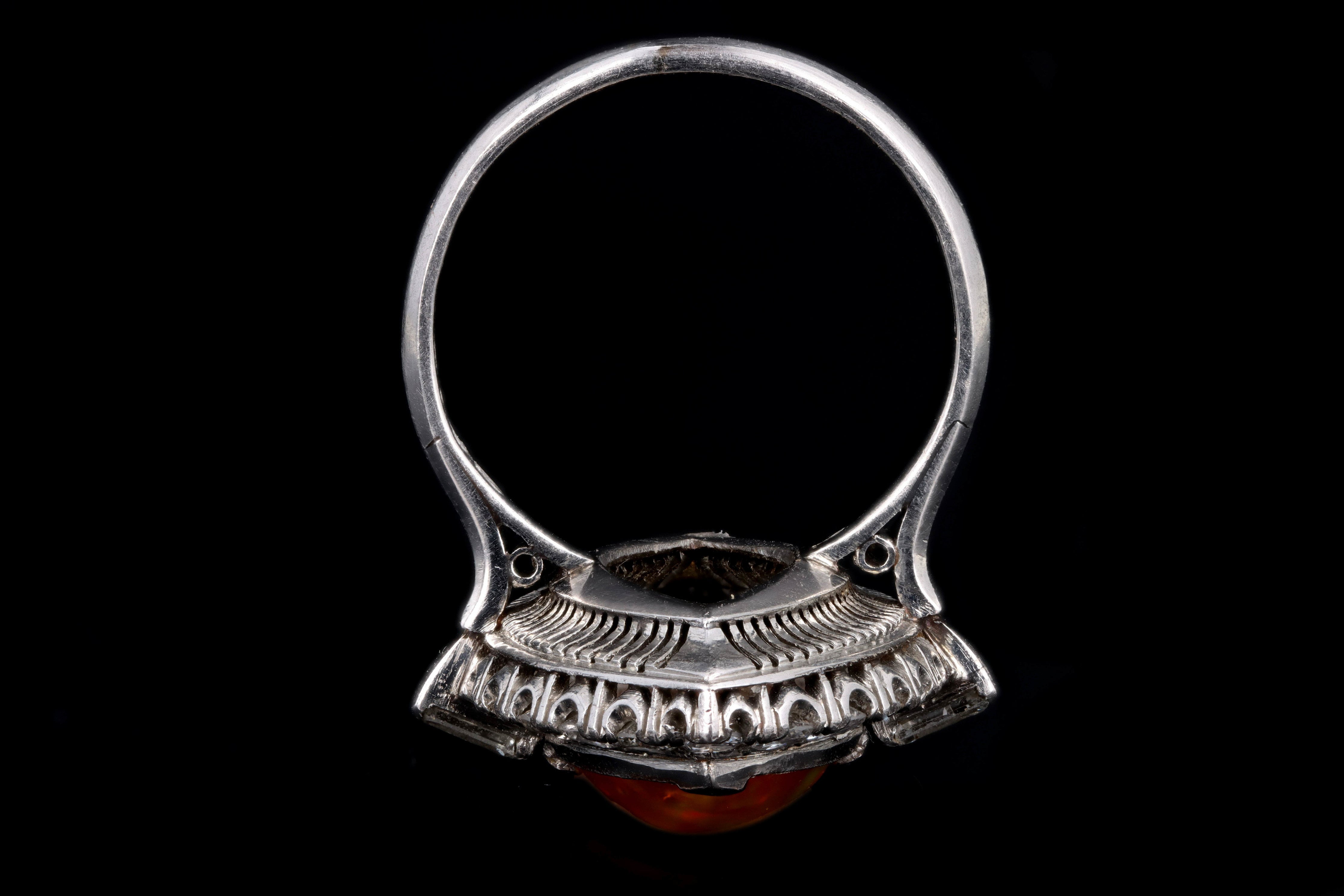 Retro Platinum 2.74 Carat Mexican Opal & Diamond Ring - Queen May