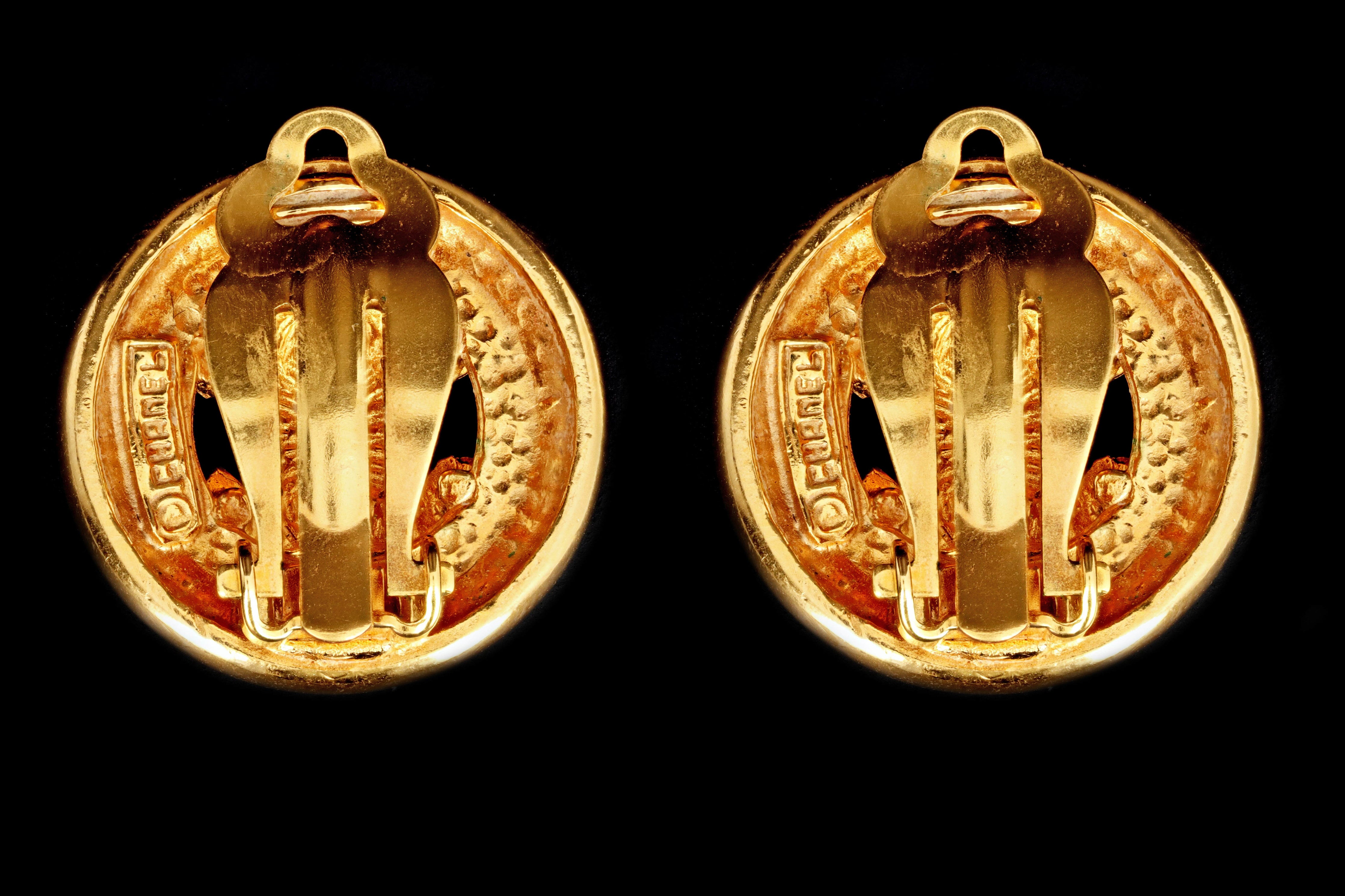 Vintage Chanel Logo Clip On Statement Earrings - Queen May