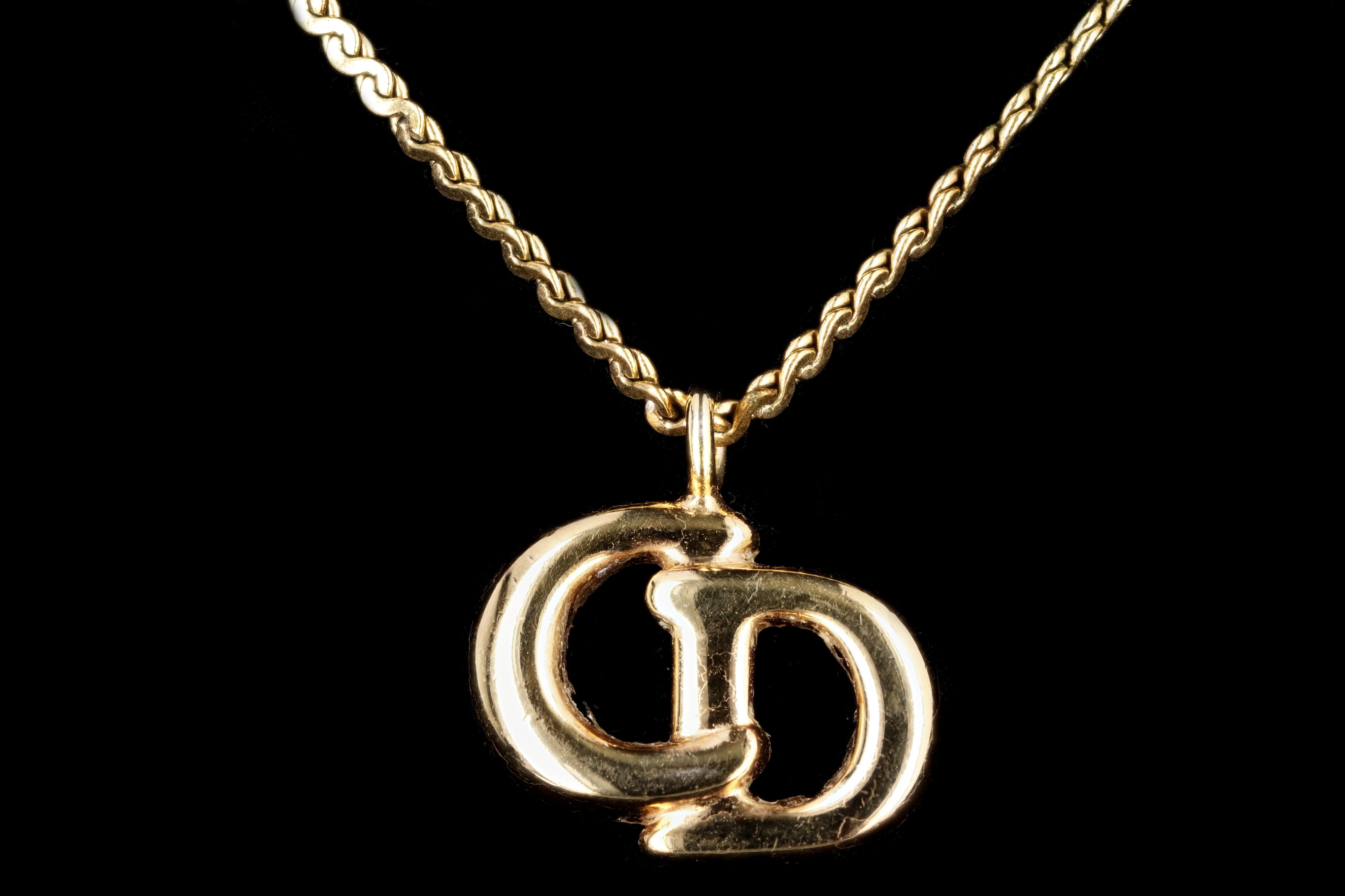 Vintage Dior Logo Pendant Necklace - Queen May