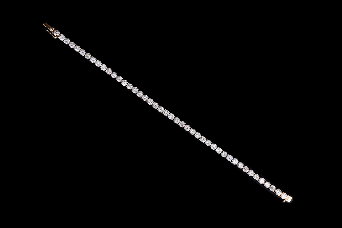 14K Yellow Gold 14.64 Carat Total Weight Diamond Tennis Bracelet - Queen May