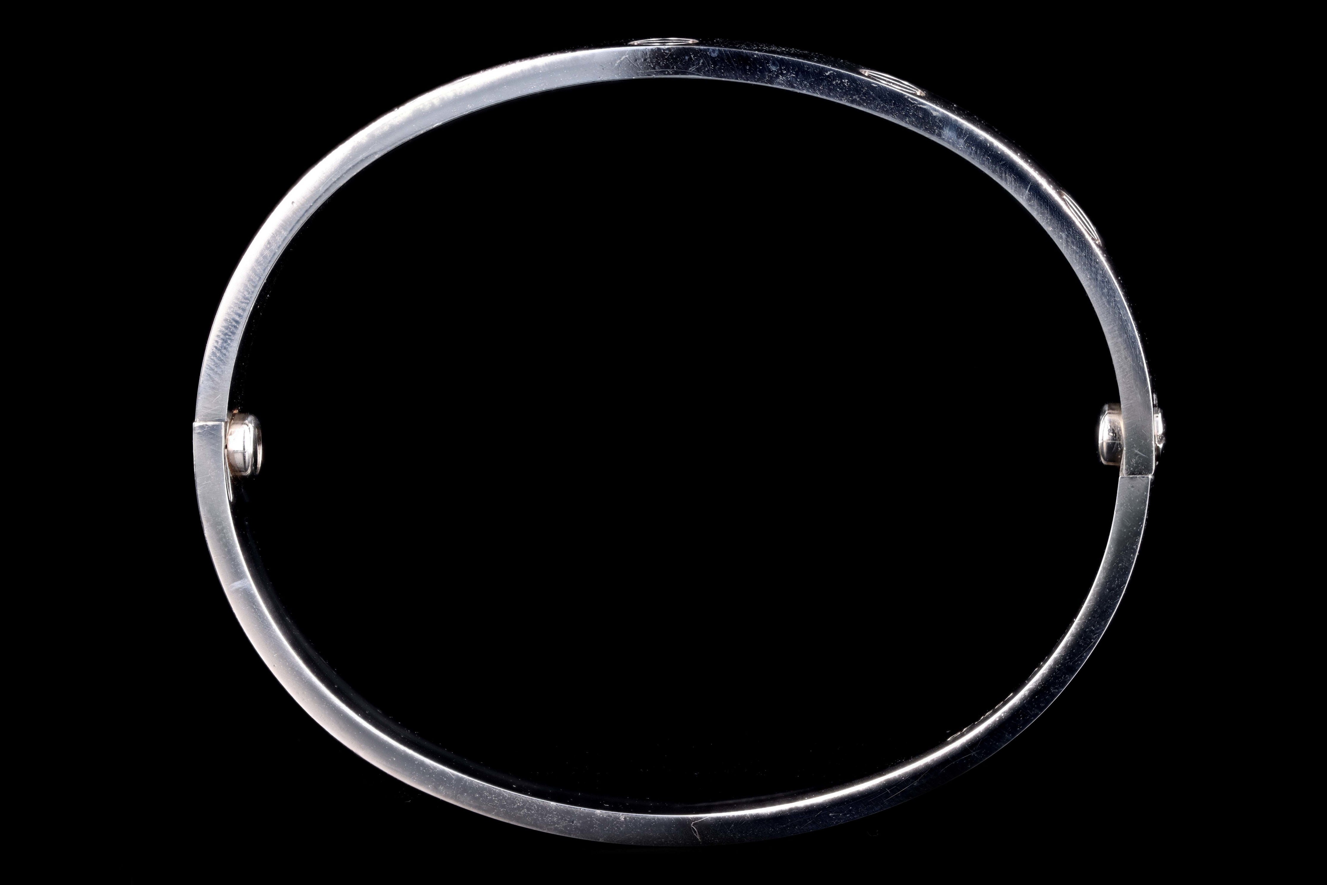 Modern Cartier 18K White Gold Love Bracelet Size 17 - Queen May