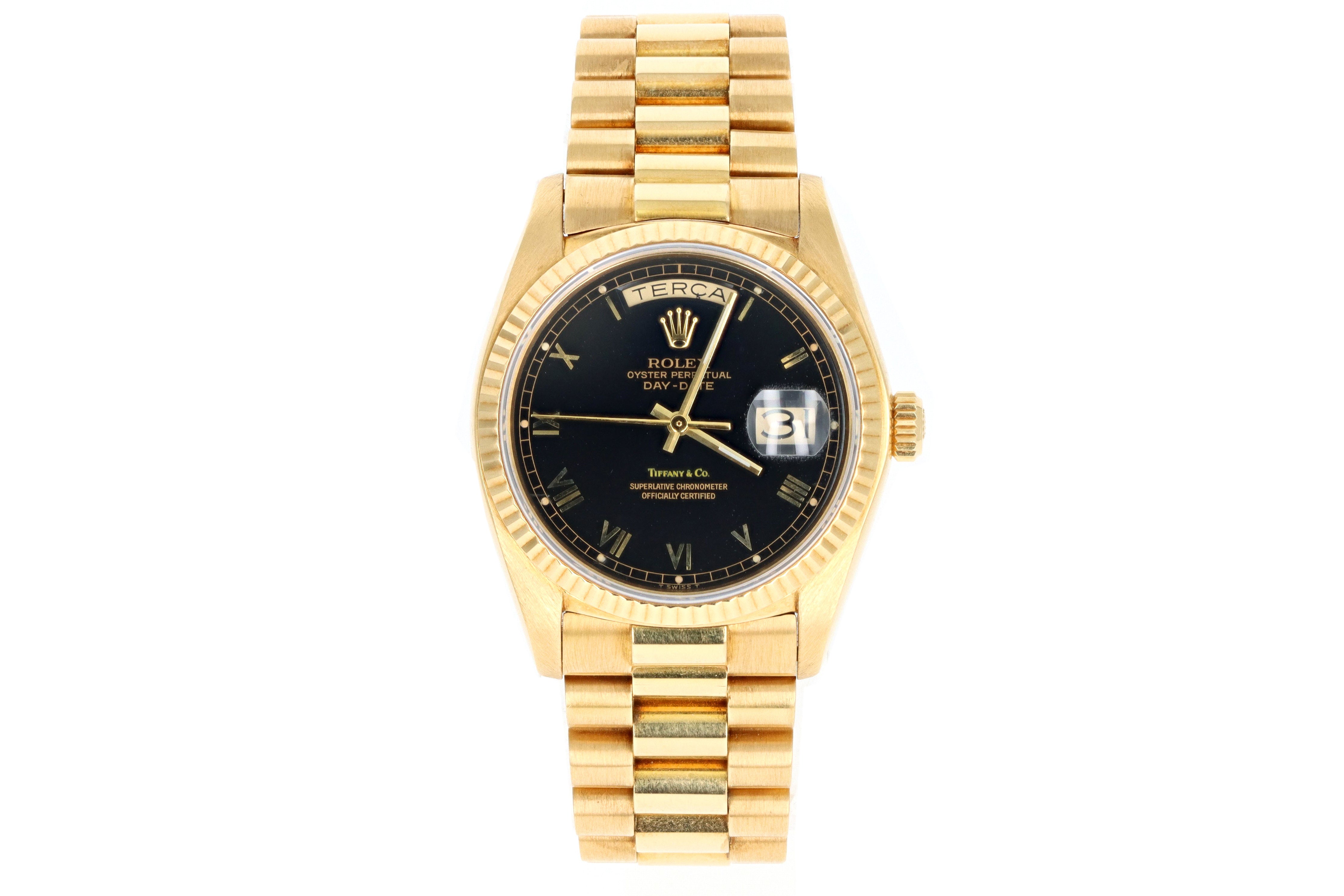 Rolex President 18038 Tiffany & Co. Black Dial - Queen May