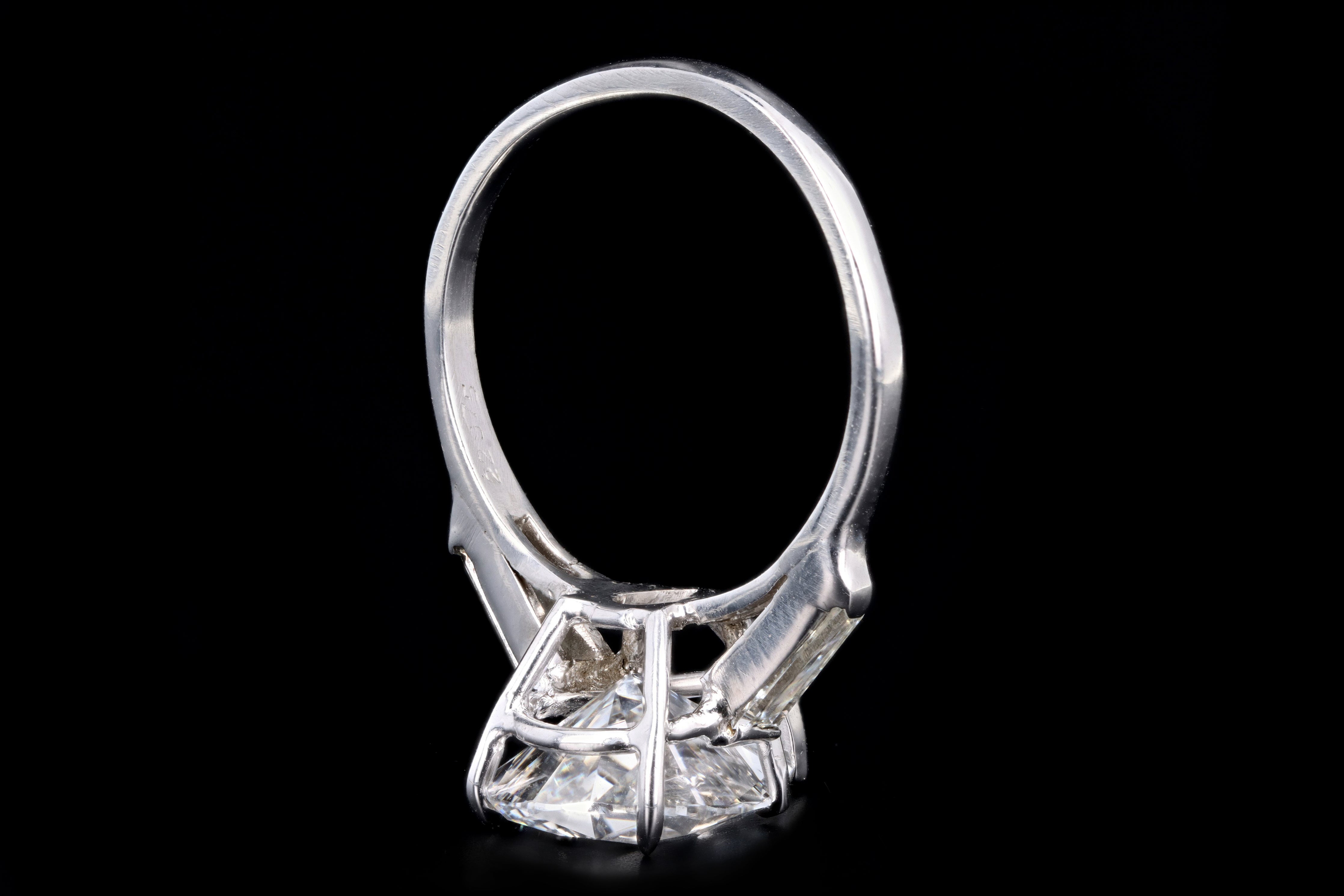 New Platinum 3.68 CTR Pear Cut Diamond Engagement Ring GIA Certified - Queen May