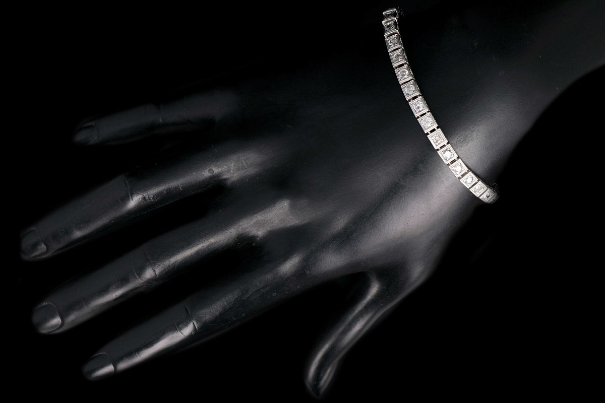 18K White Gold 3 Carat Diamond Tennis Bracelet - Queen May