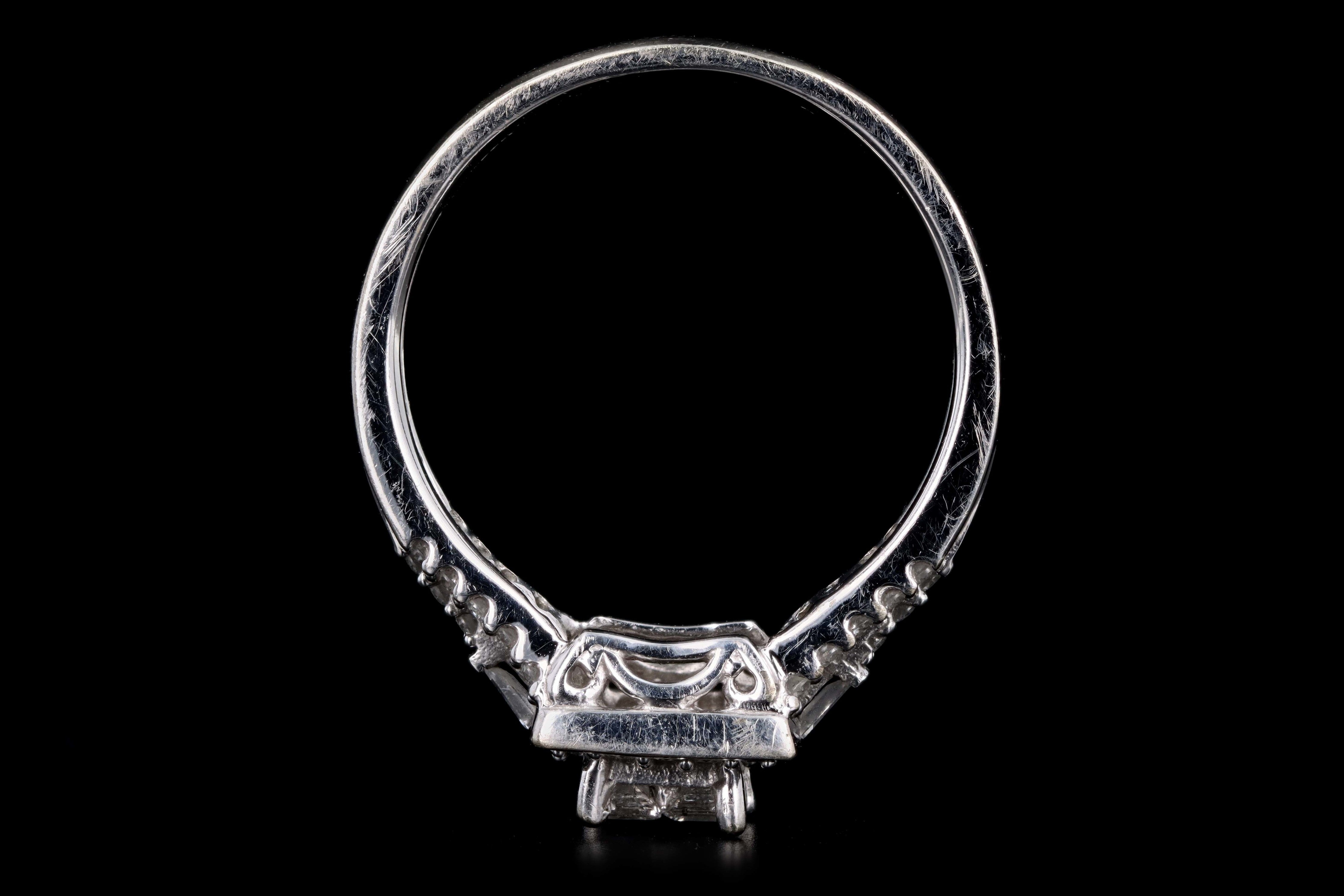 Modern 10K White Gold .50 Carat Princess Cut Diamond Ring - Queen May