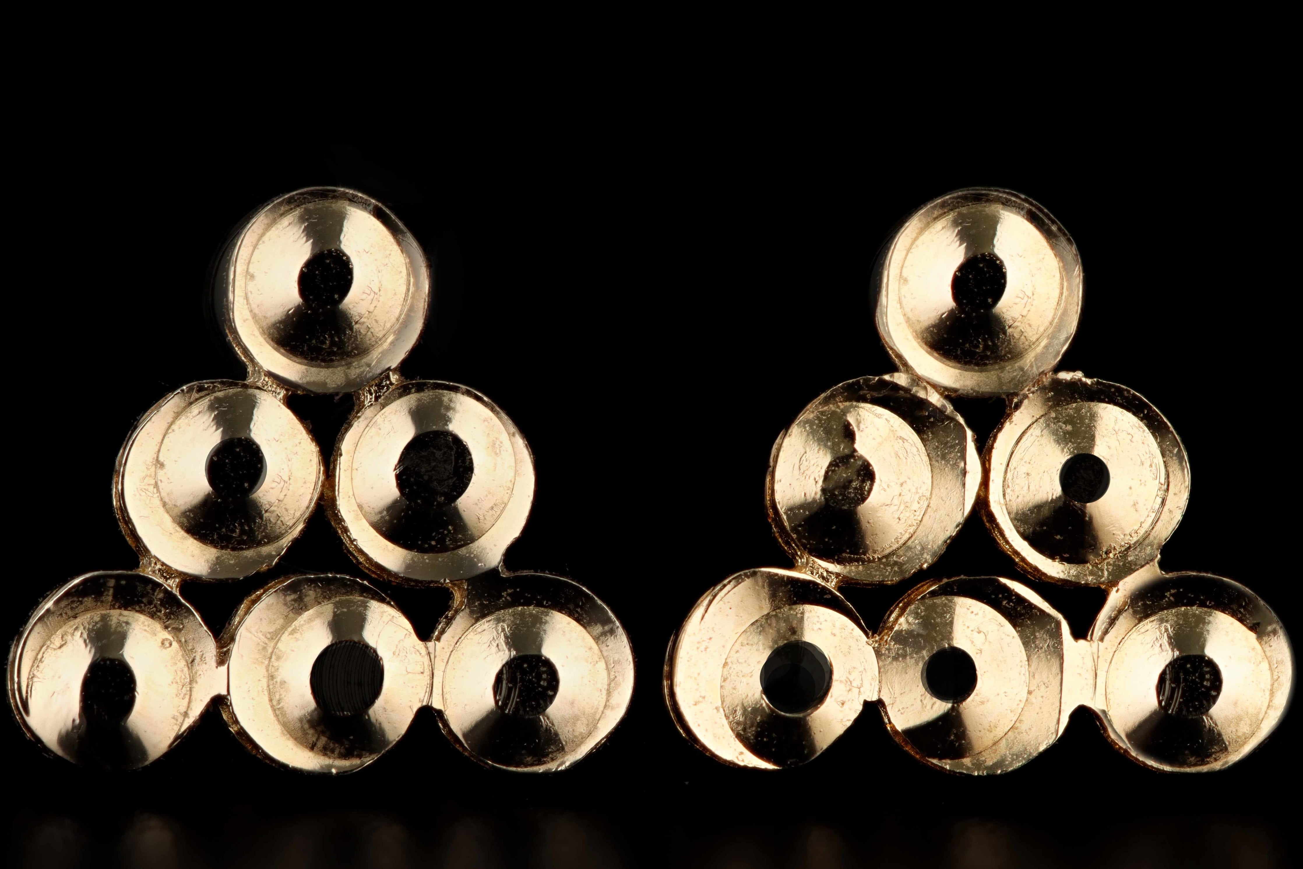 New 14K Gold Beaded Triangle Earrings - Queen May
