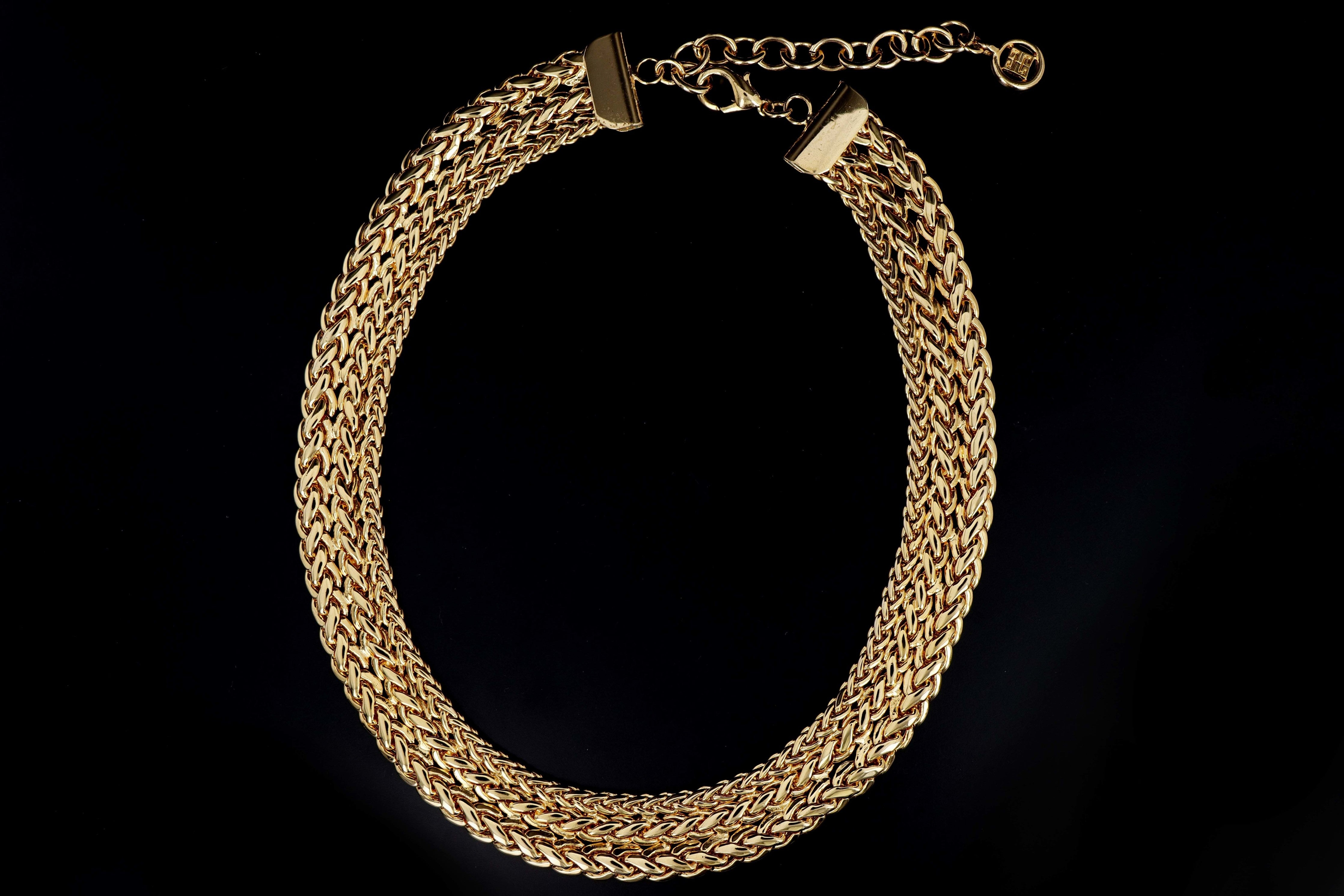 Vintage Givenchy Gold Plated Chain Choker Necklace - Queen May