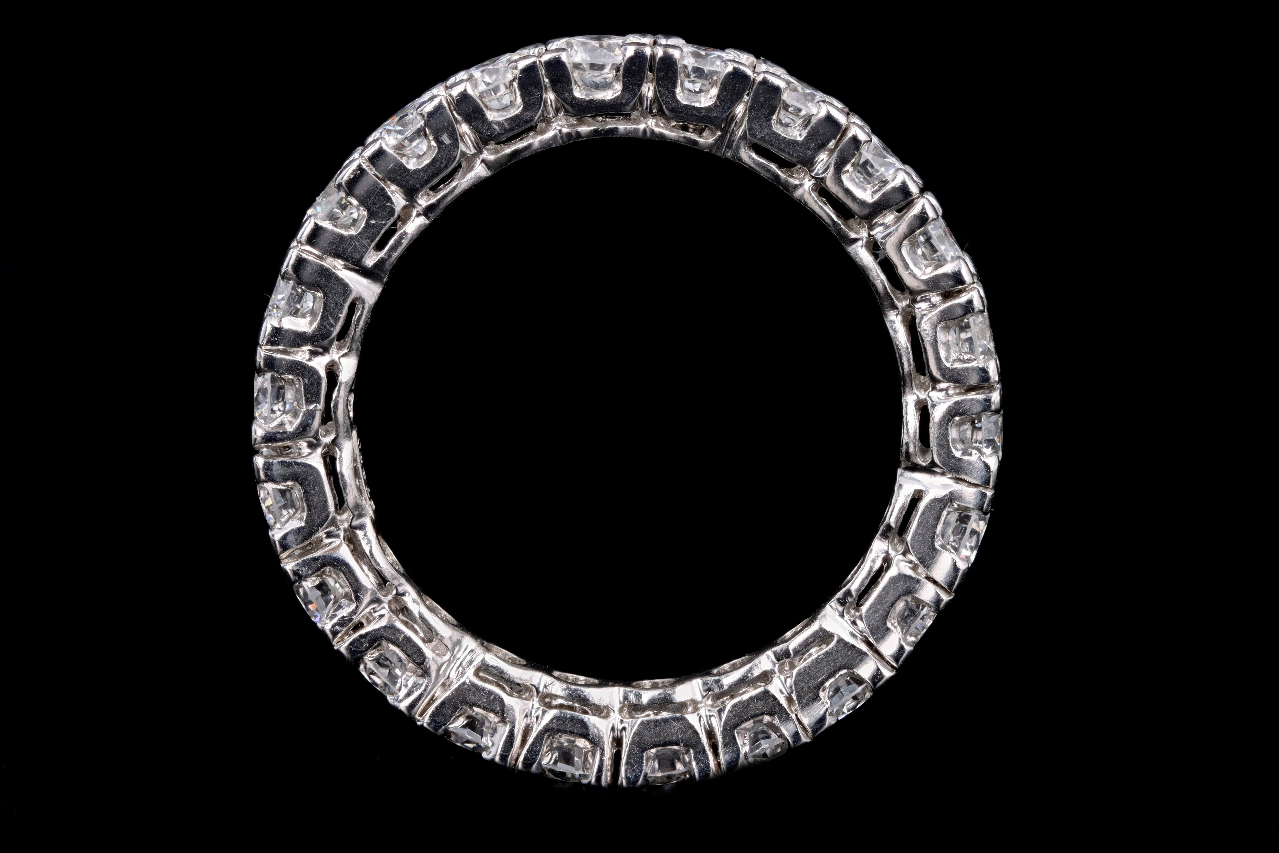 Modern Platinum 2.10 Carat Round Brilliant Cut Diamond Eternity Band - Queen May