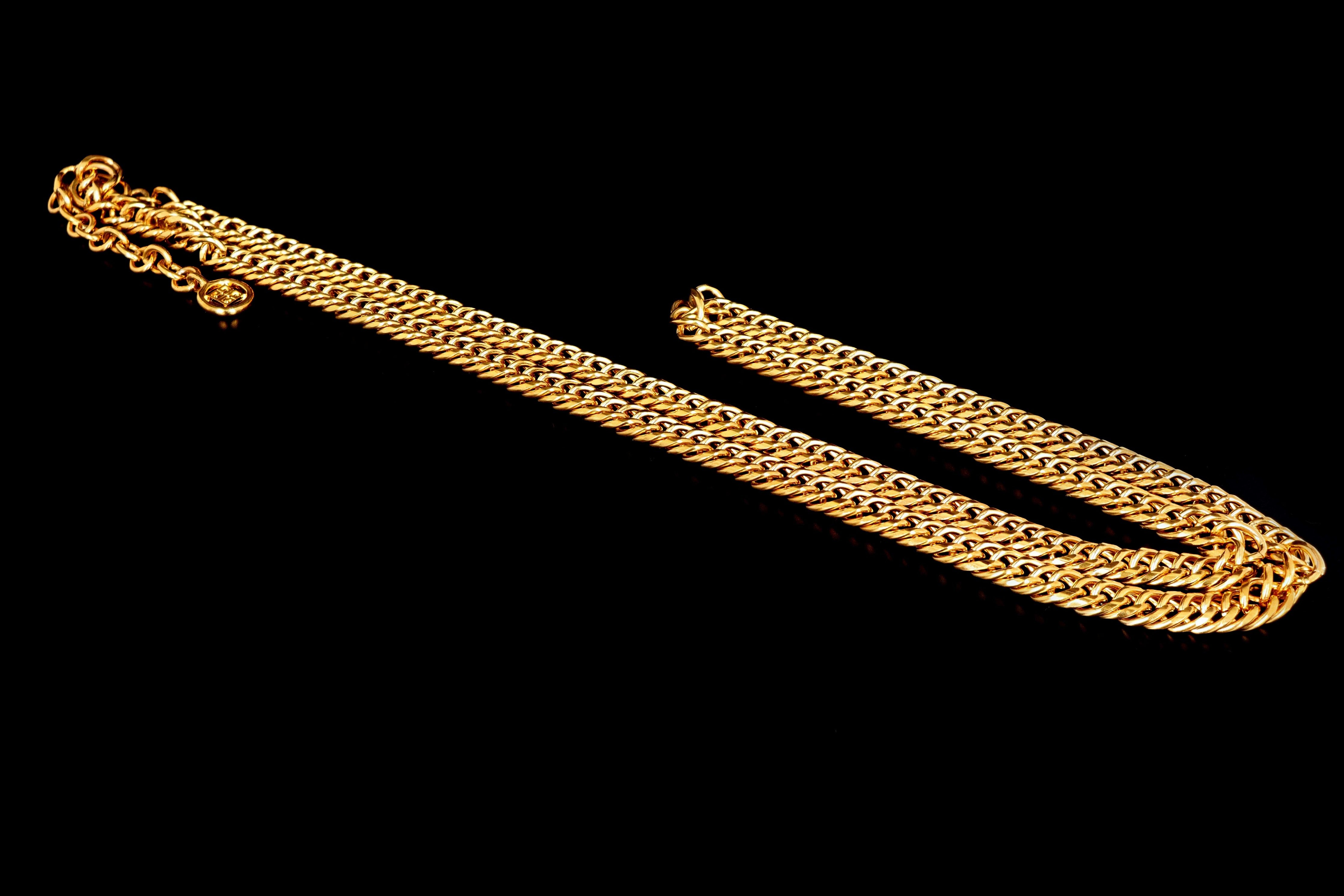 Vintage Givenchy Gold Plated Link Necklace - Queen May