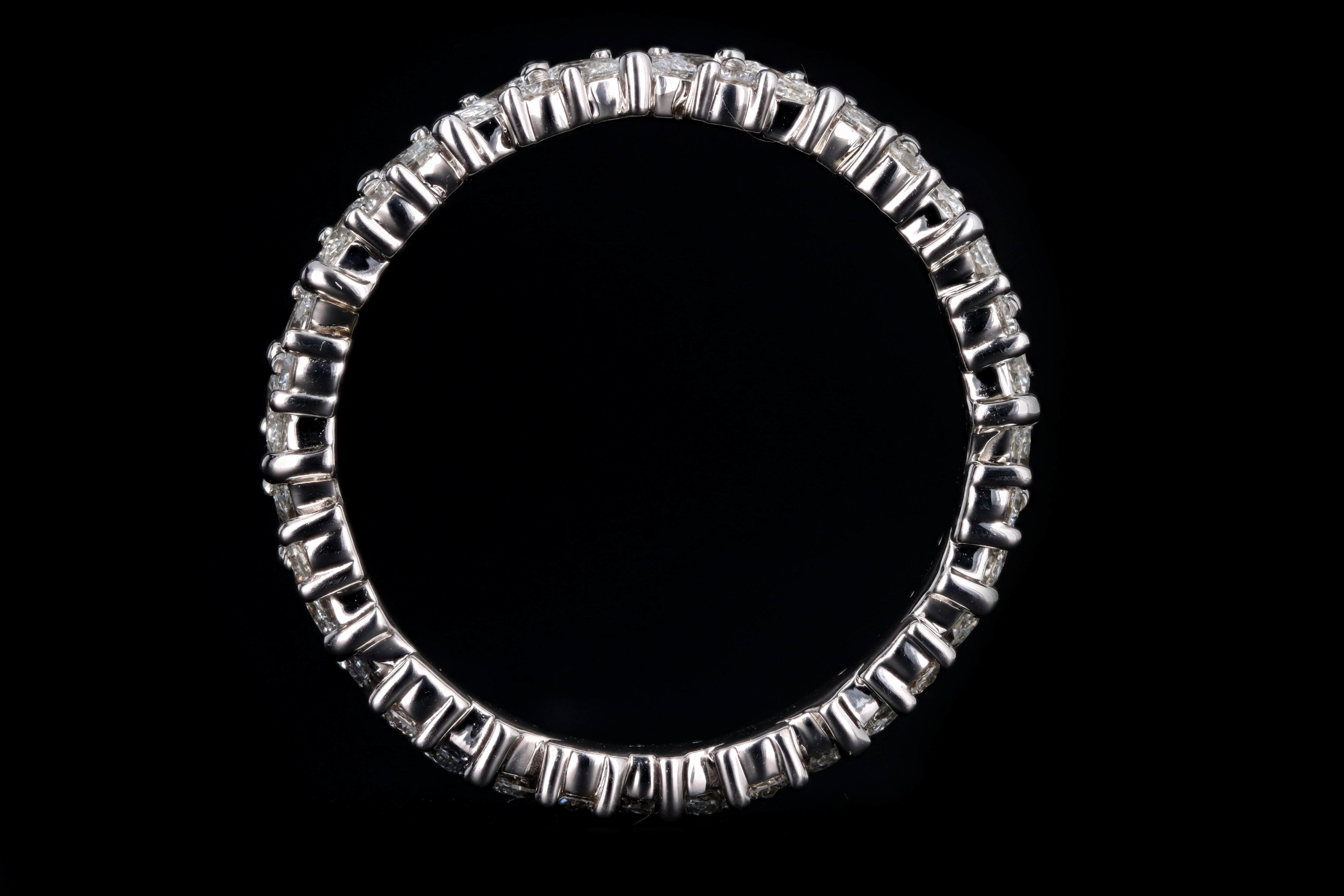 14K Gold Marquise & Round Brilliant Cut Diamond Wreath Stackable Wedding Eternity Band - Queen May