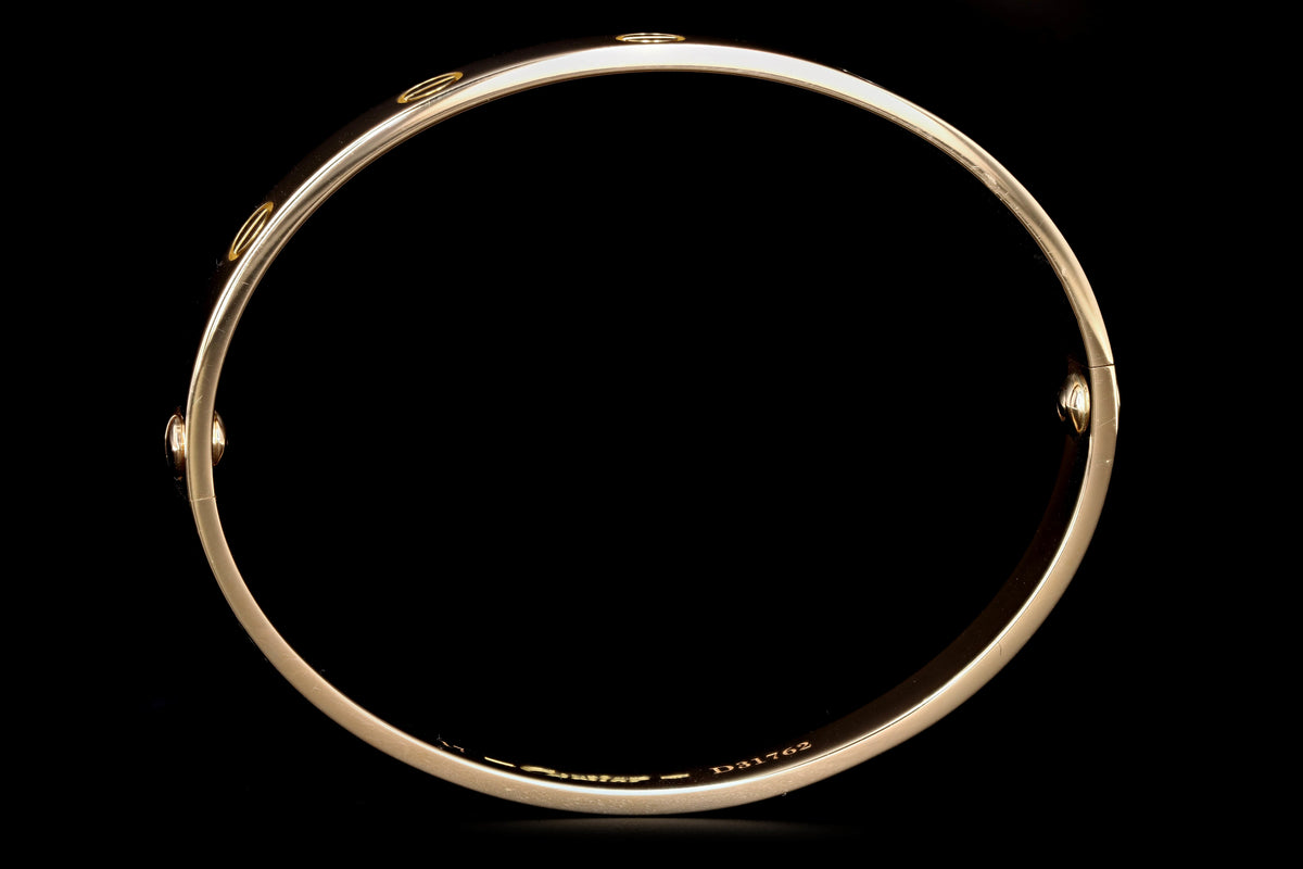 Cartier 18K Yellow Gold Love Bracelet Size 17 - Queen May