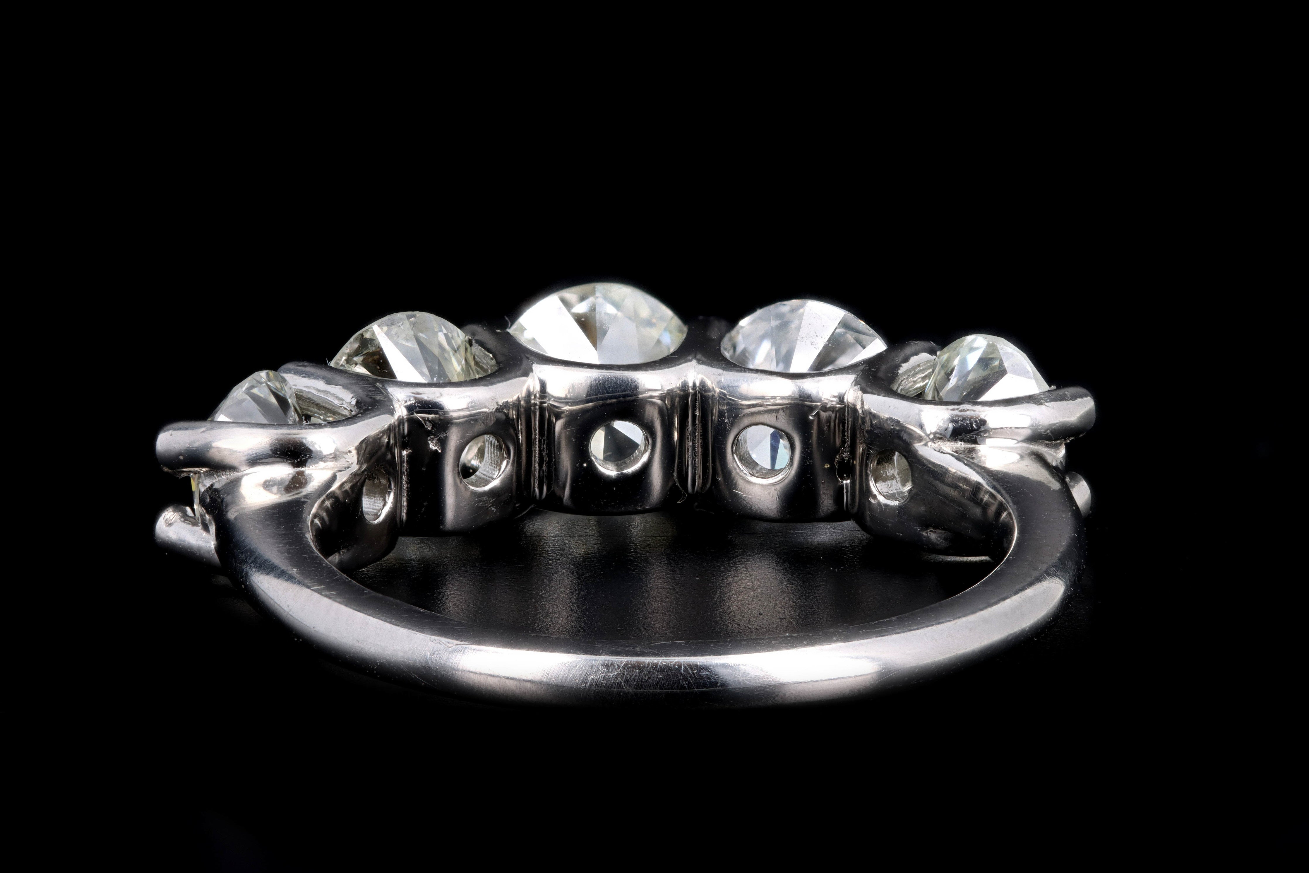 New Platinum 2.92 Carat Diamond 5 Stone Ring - Queen May