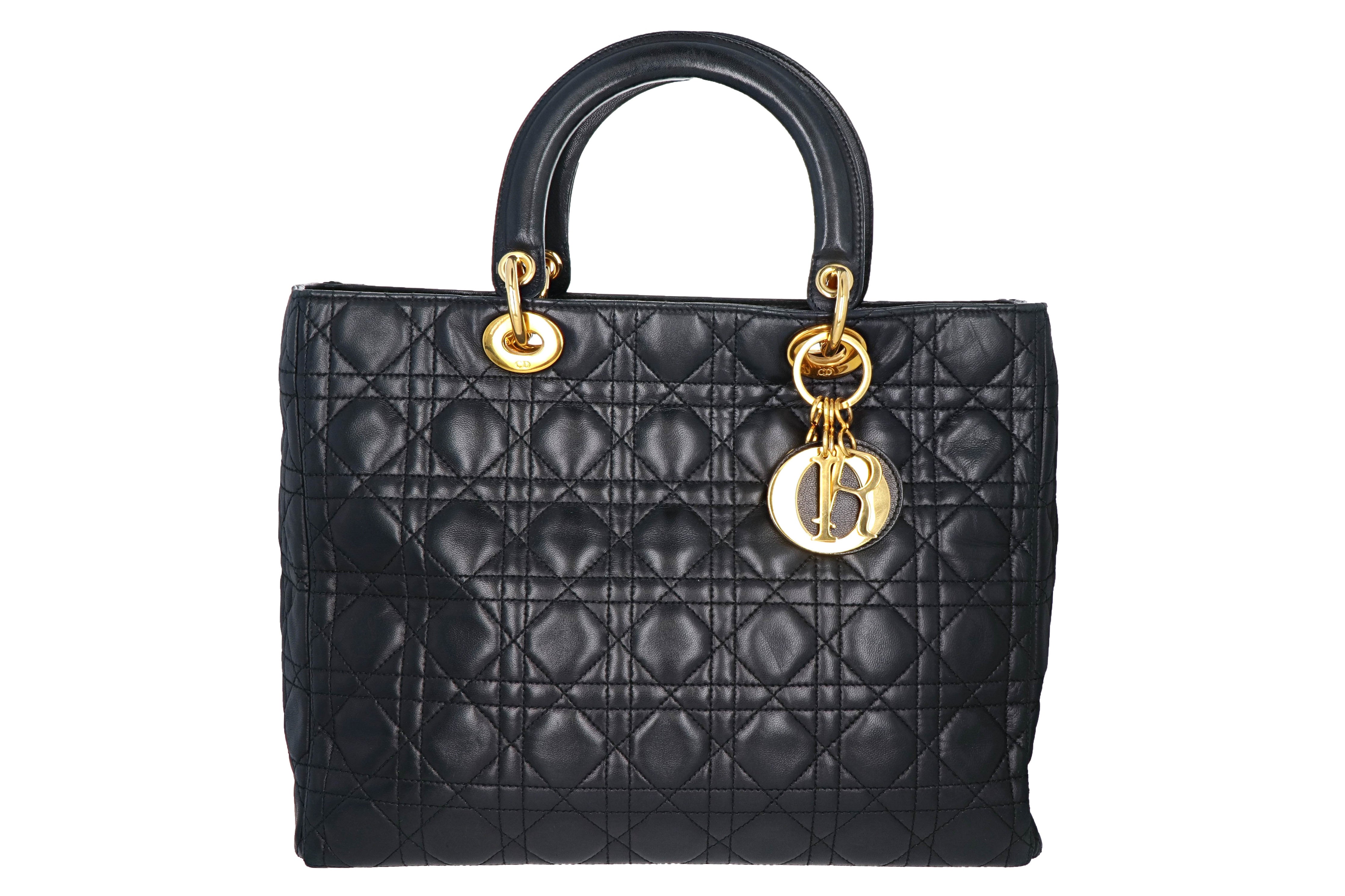 Christian Dior Vintage Lambskin Large Lady Dior Bag - Queen May