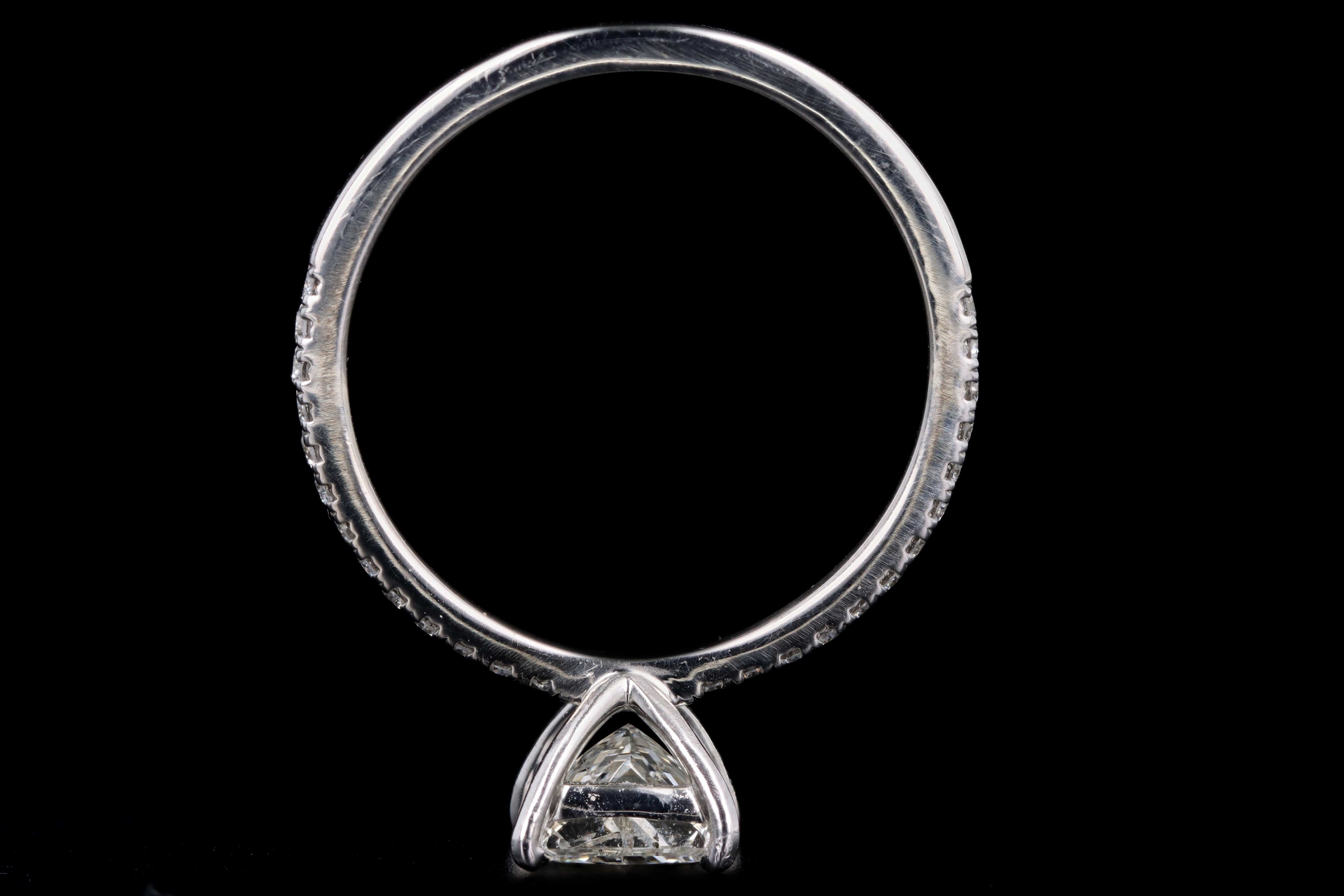 Modern Platinum 1 Carat Princess Cut Diamond Engagement Ring - Queen May