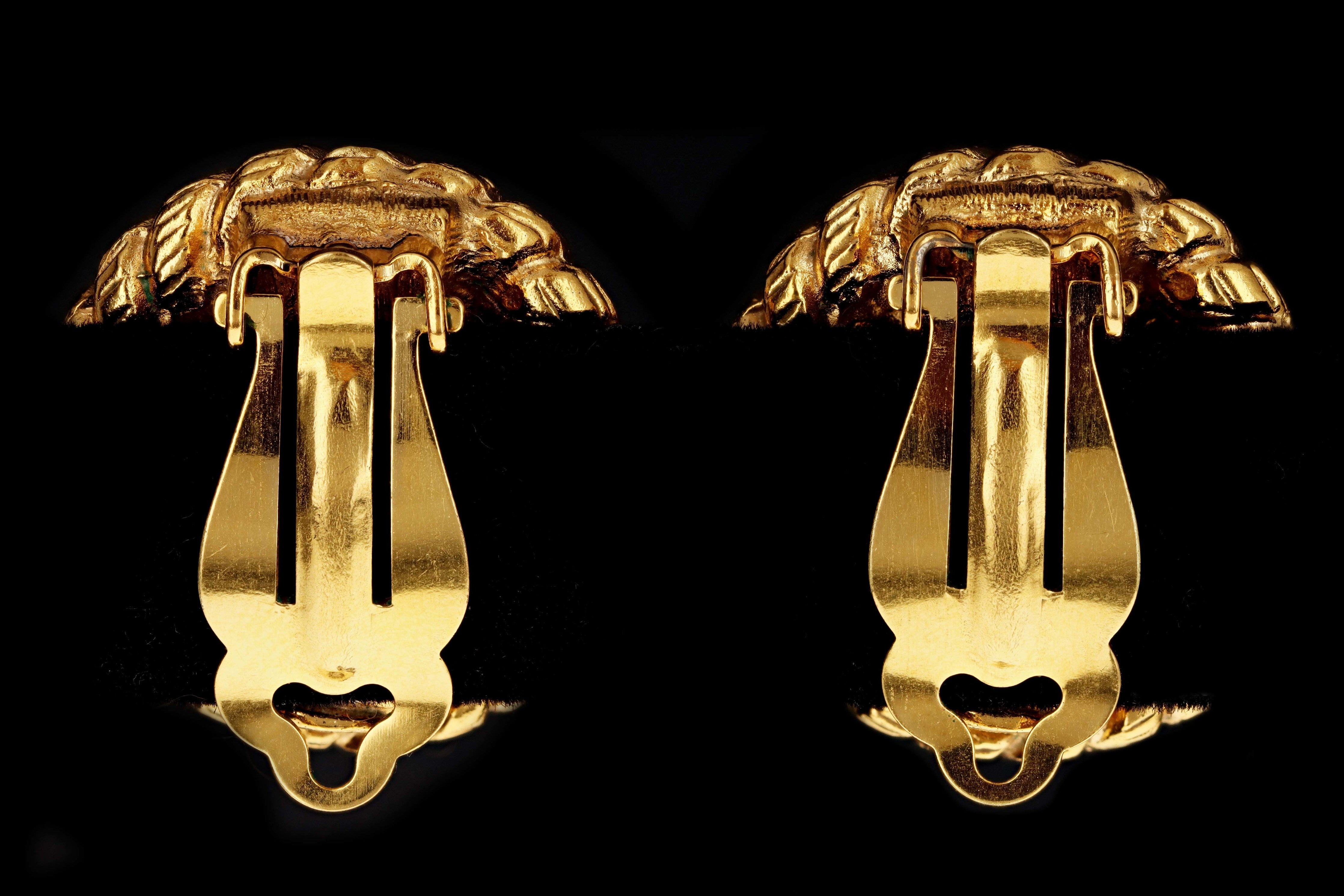 Vintage Chanel Small Coin Clip On Gold Plated Earrings - Queen May