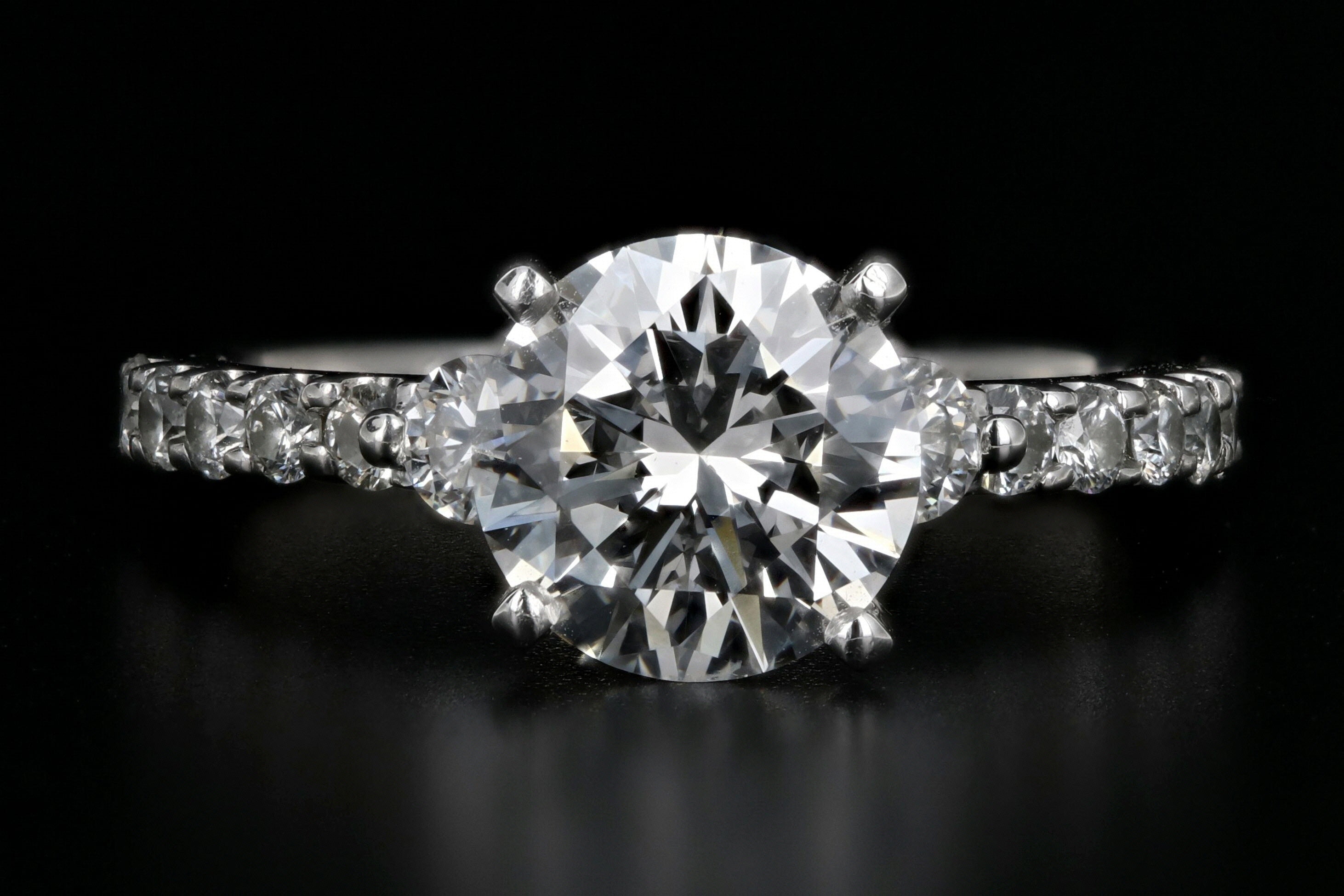 Modern 14K White Gold 1.56 Carat Diamond Engagement Ring GIA Certified - Queen May