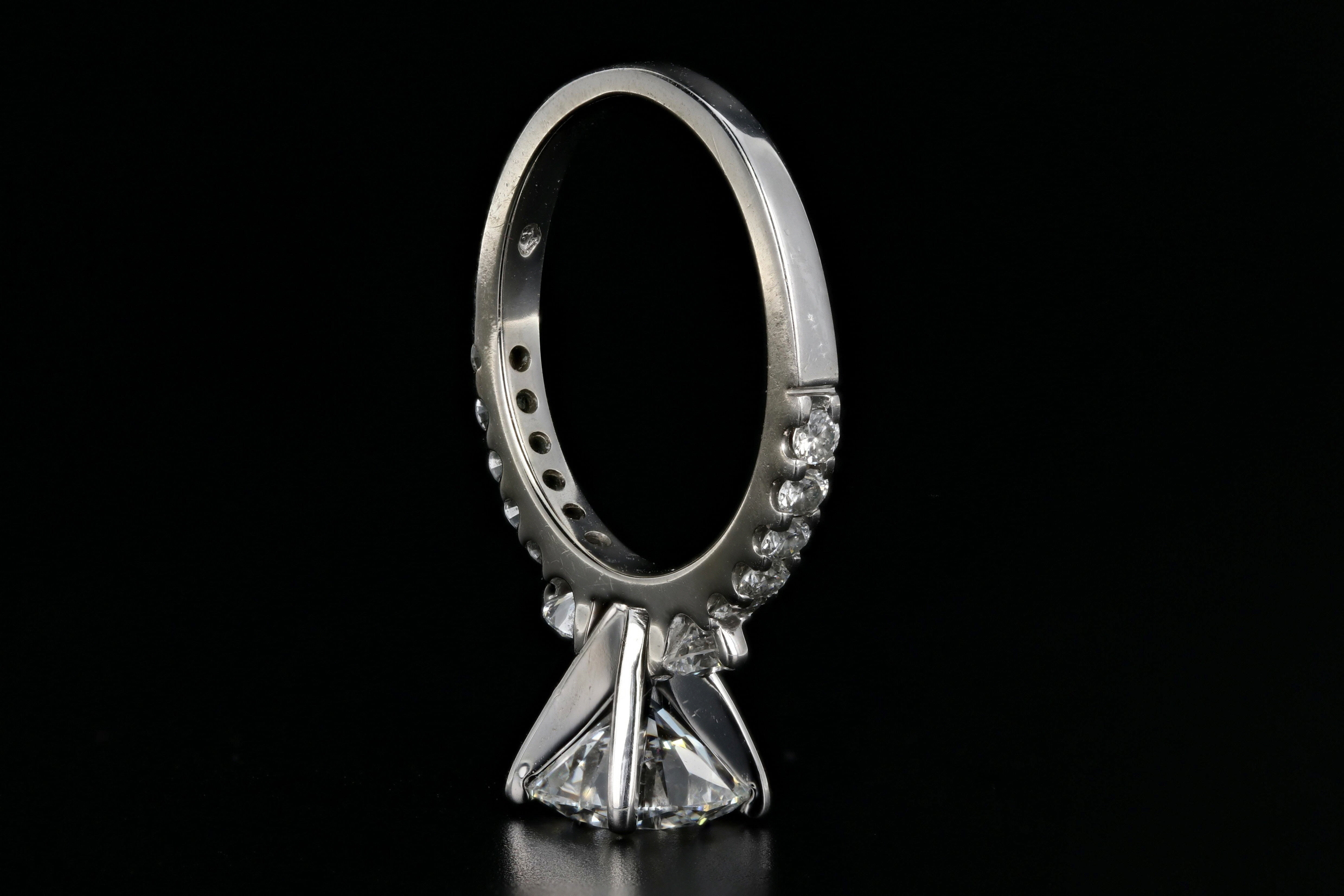 Modern 14K White Gold 1.56 Carat Diamond Engagement Ring GIA Certified - Queen May