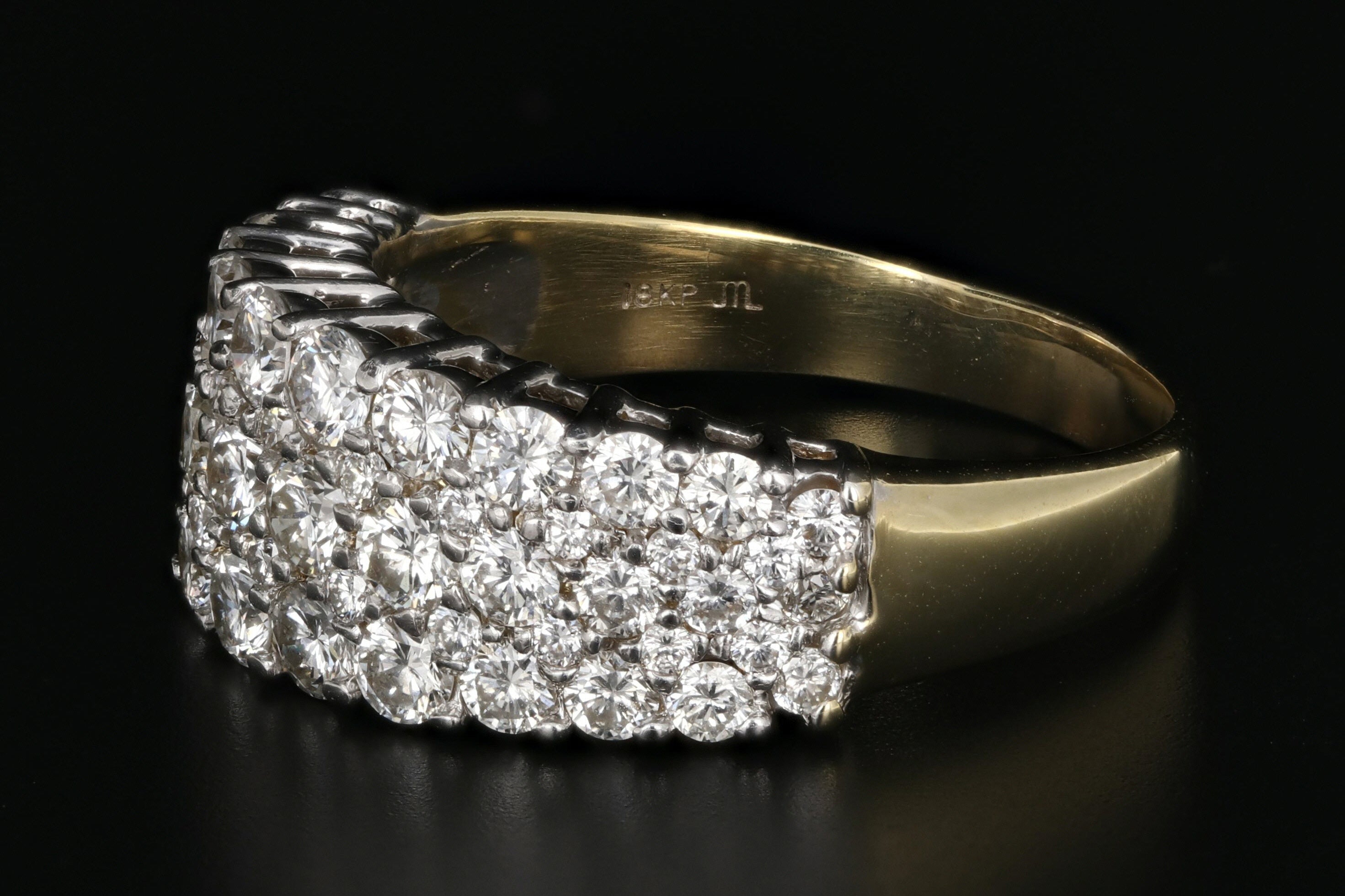 Vintage 18K Yellow Gold 1.5 Carat Diamond Band - Queen May