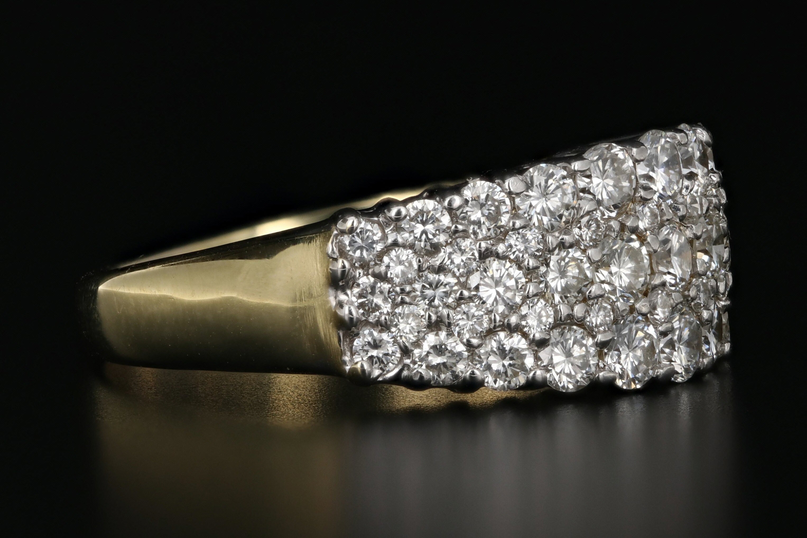 Vintage 18K Yellow Gold 1.5 Carat Diamond Band - Queen May