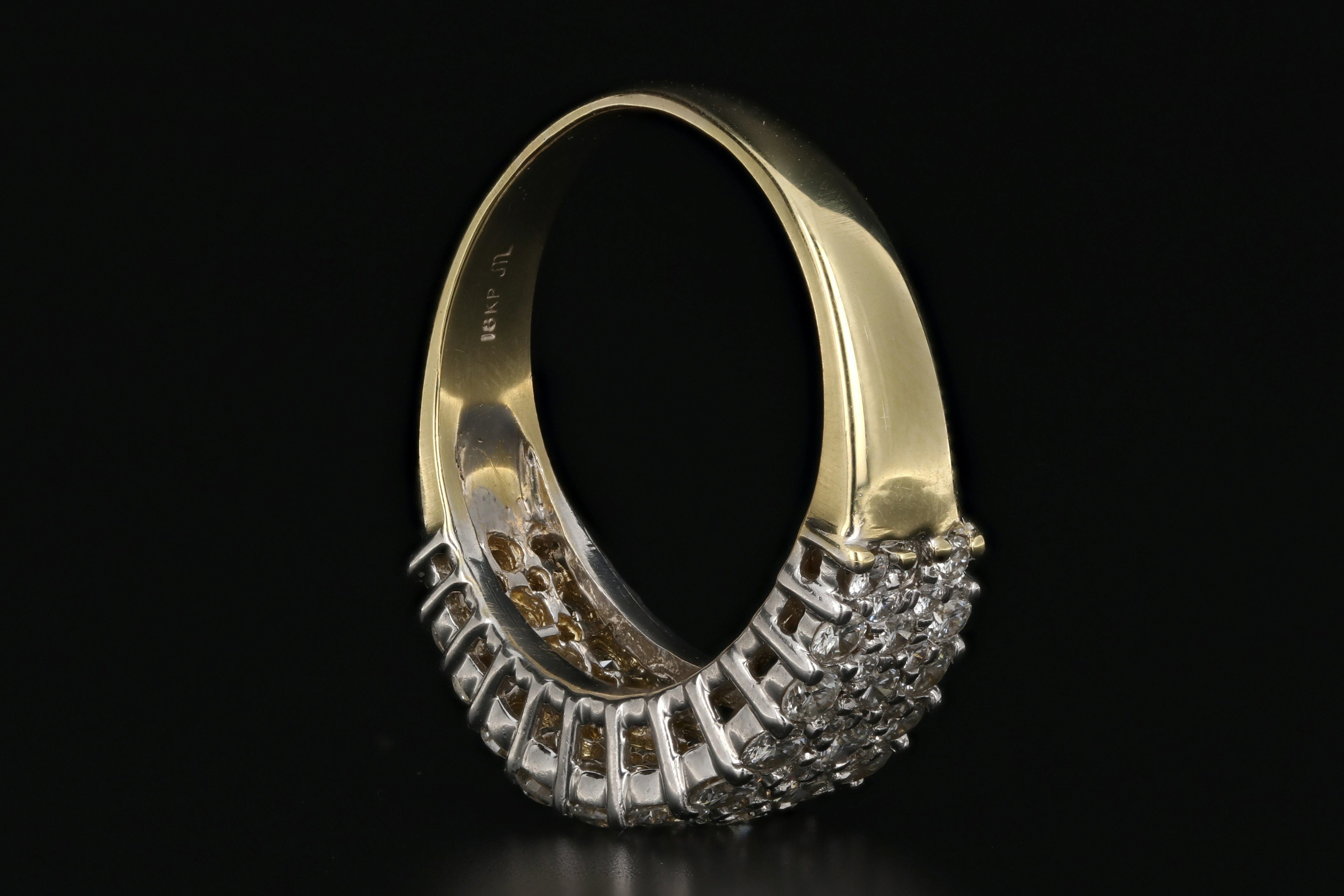 Vintage 18K Yellow Gold 1.5 Carat Diamond Band - Queen May