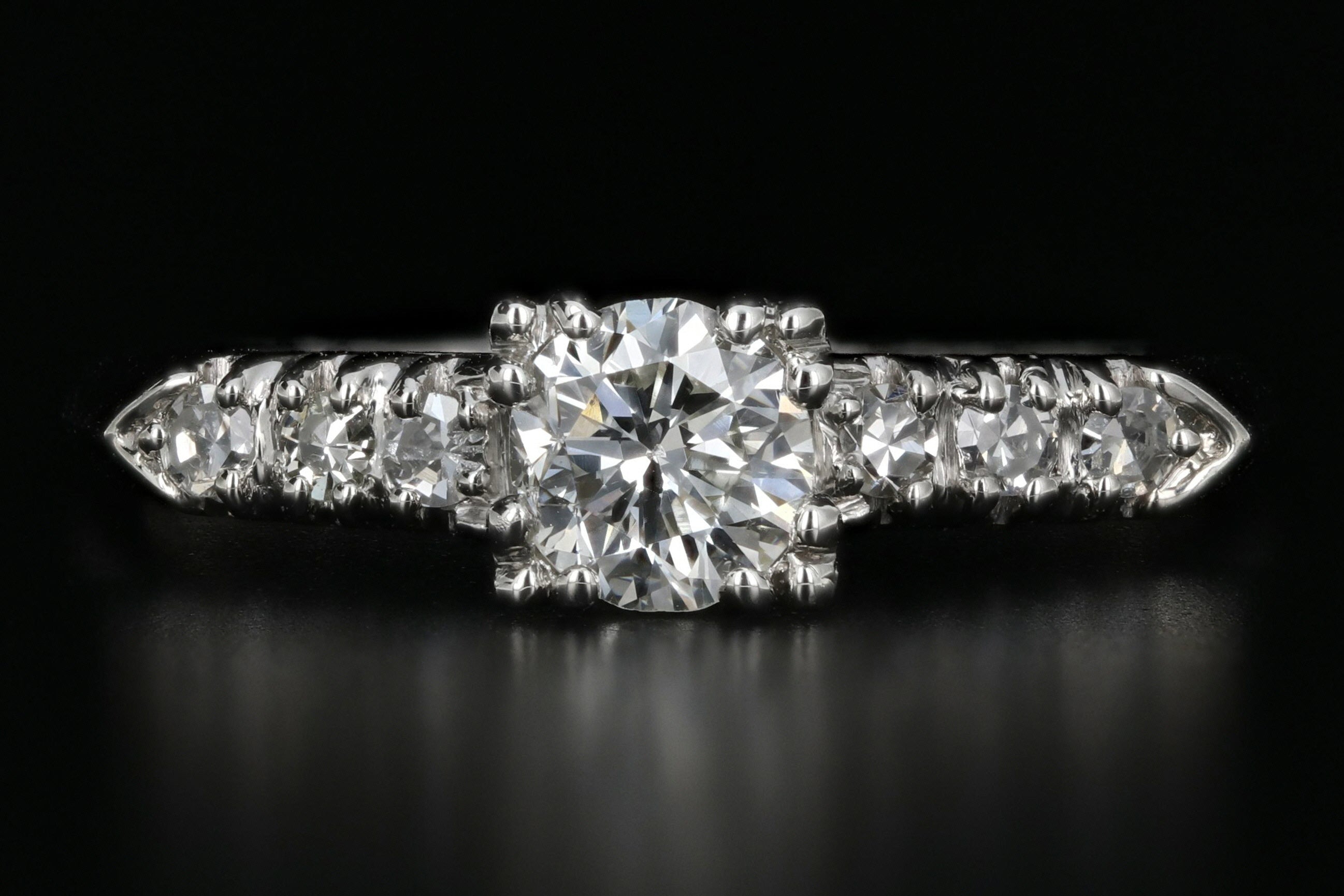 Vintage Platinum .45 Carat Diamond Engagement Ring - Queen May