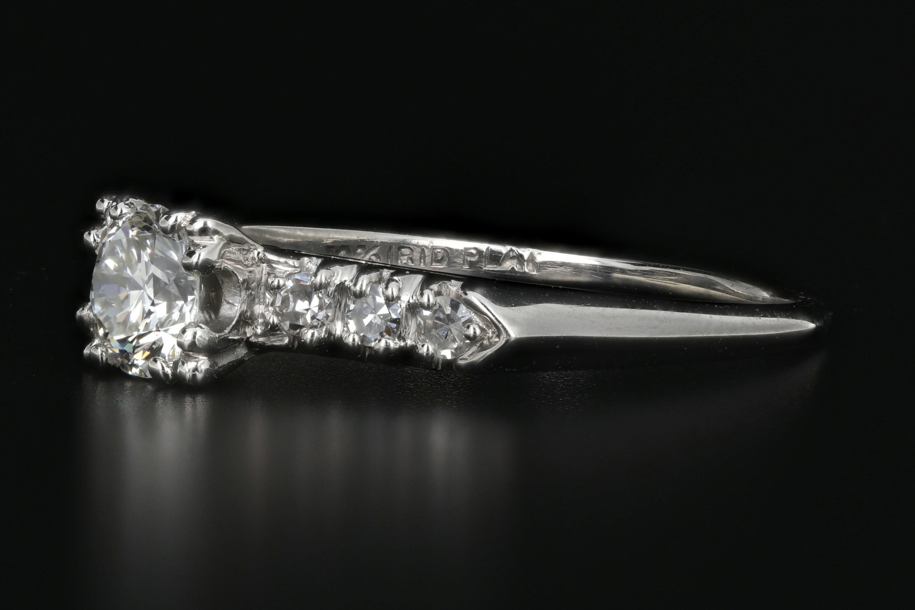 Vintage Platinum .45 Carat Diamond Engagement Ring - Queen May