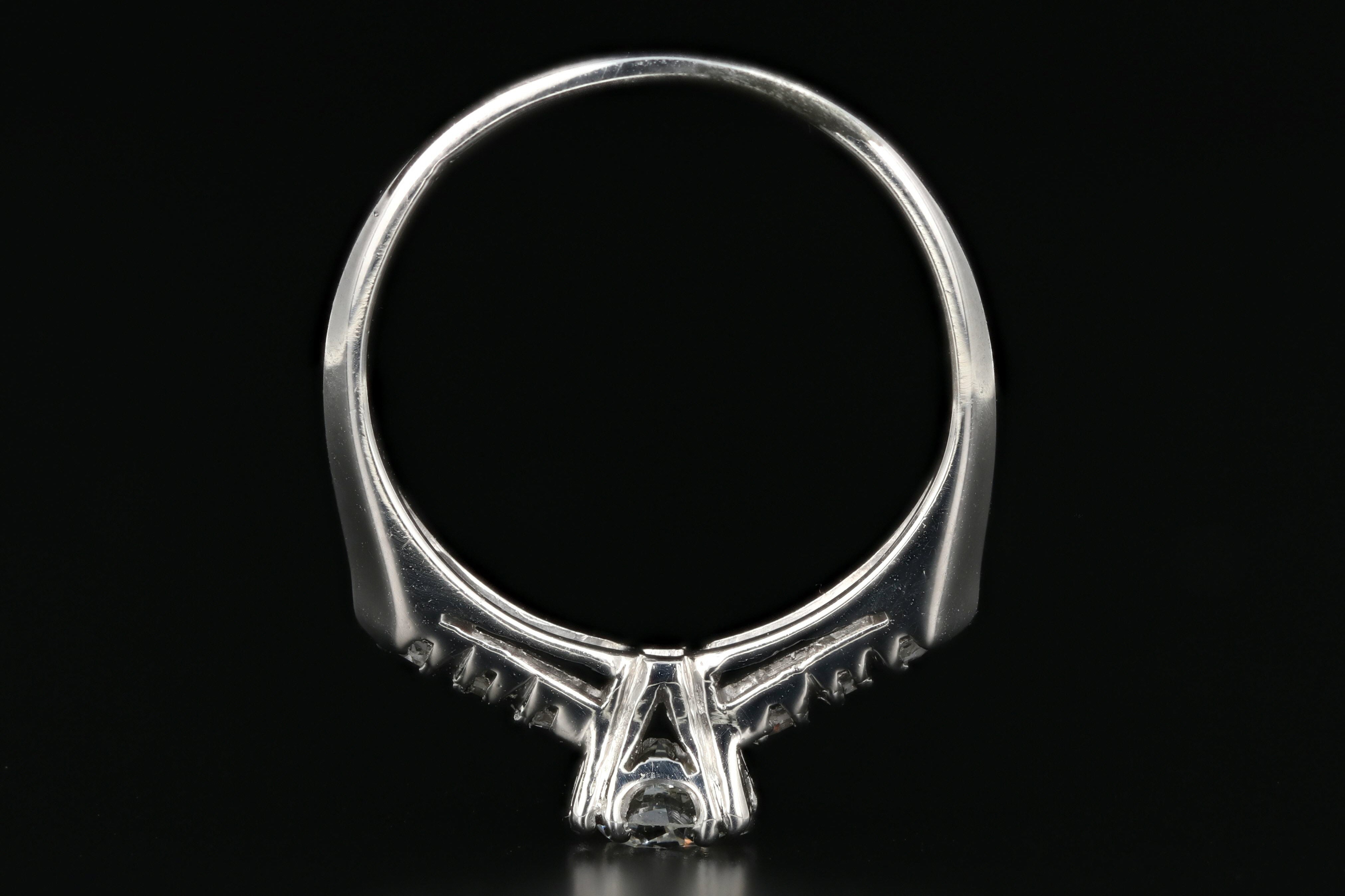 Vintage Platinum .45 Carat Diamond Engagement Ring - Queen May