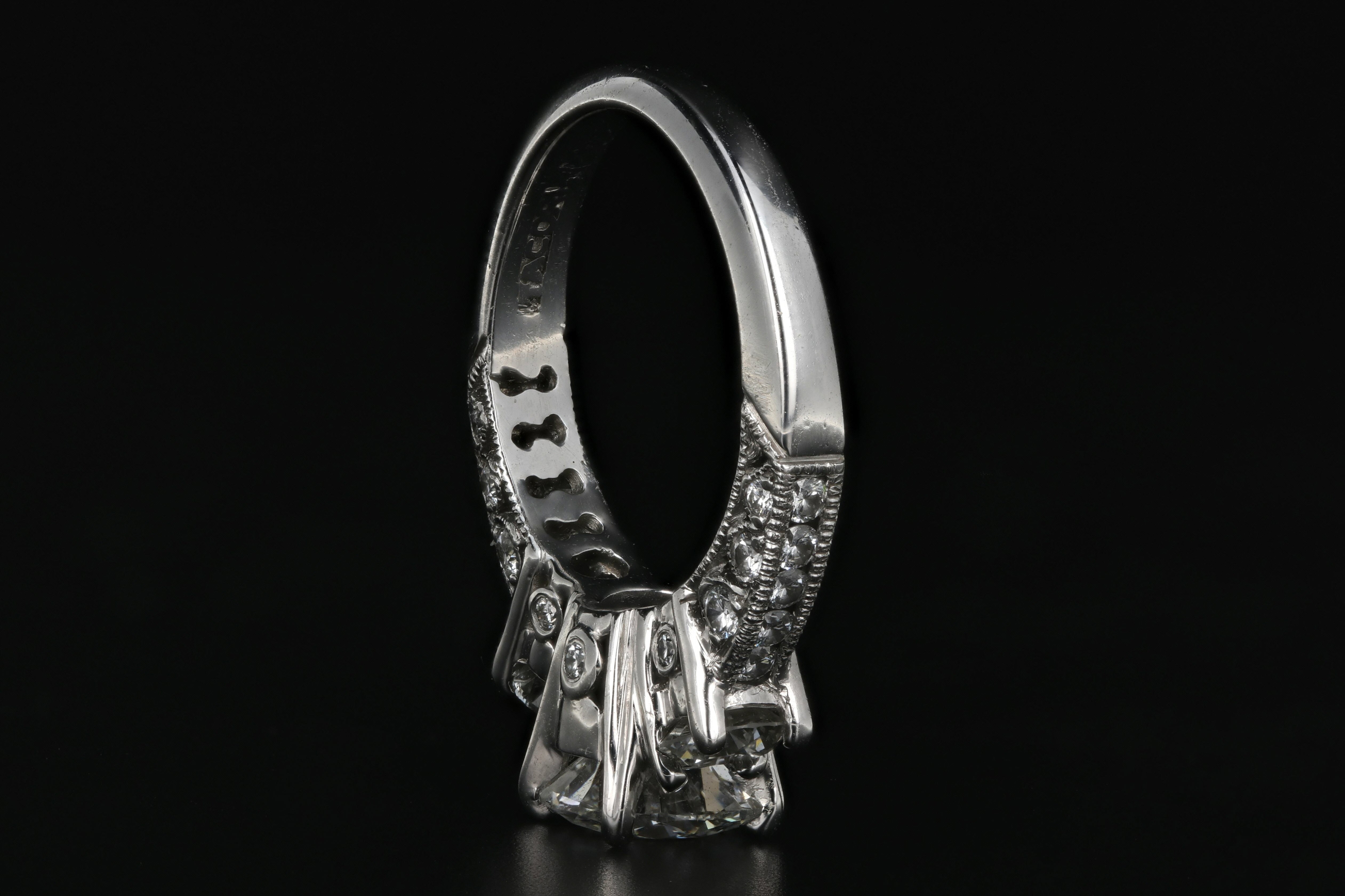 Platinum Tacori 1.54 Carat laser Inscribed Diamond Ring GIA Certified - Queen May