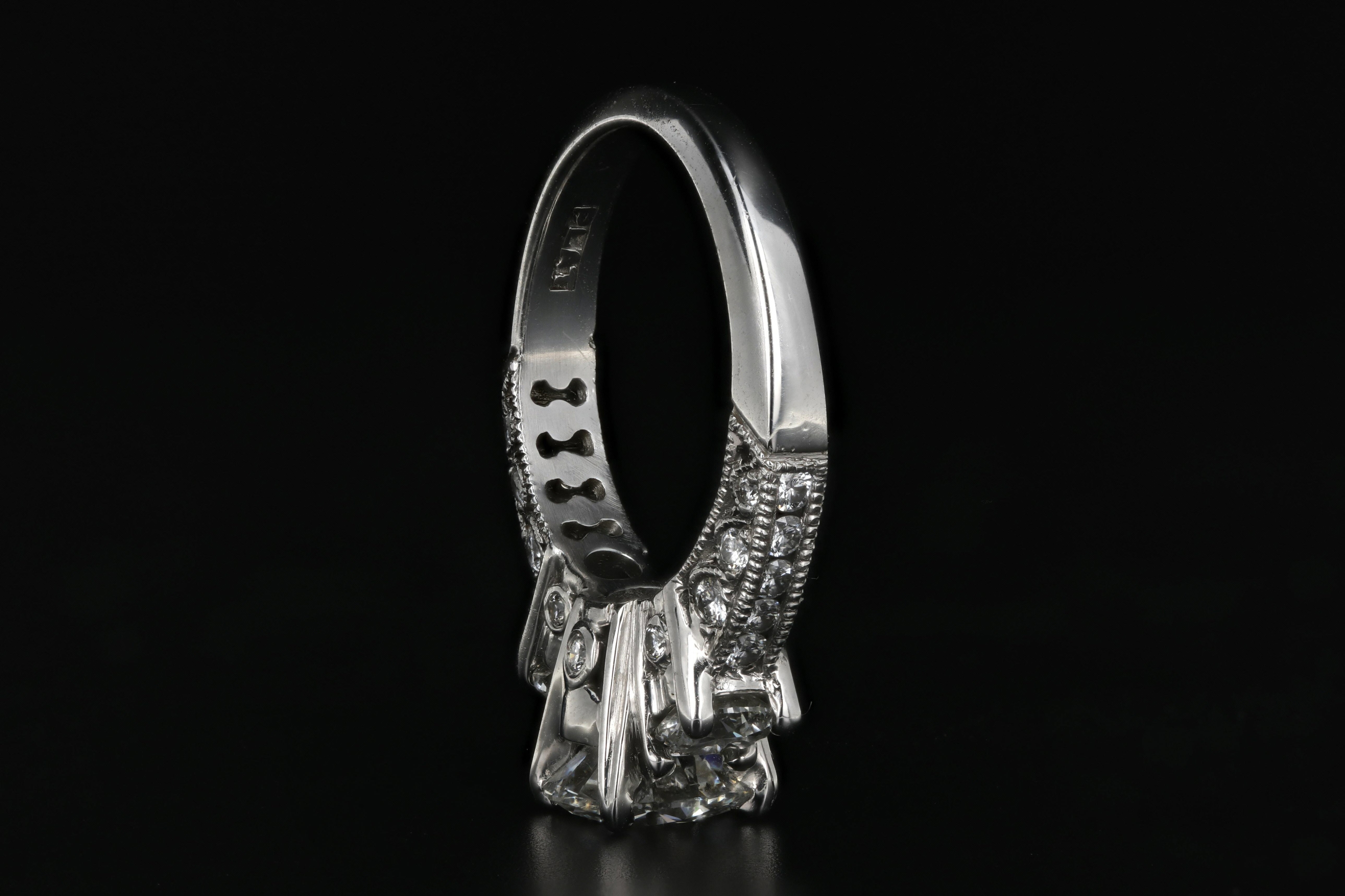 Platinum Tacori 1.54 Carat laser Inscribed Diamond Ring GIA Certified - Queen May