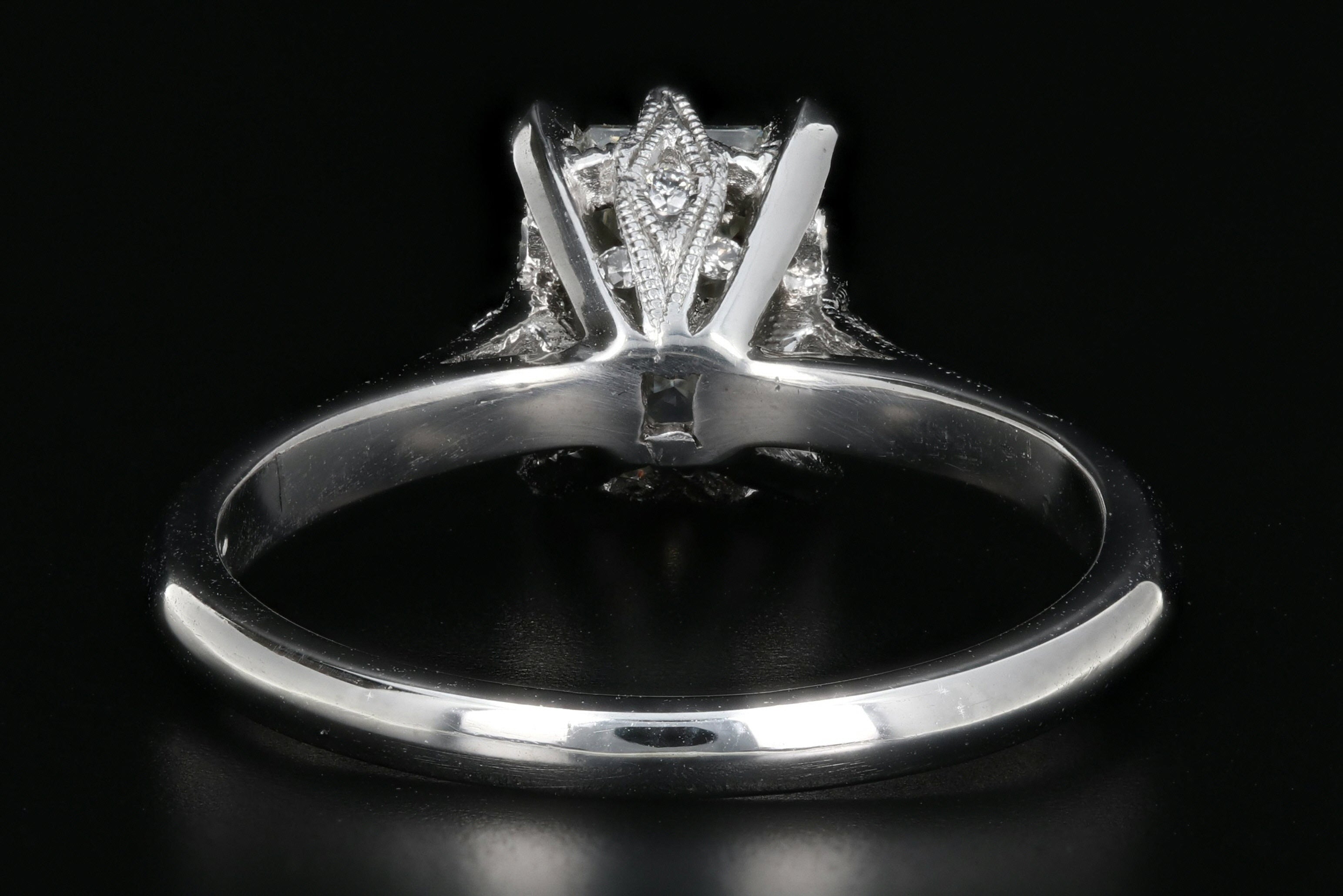 Tacori 18K White Gold .91 Carat Emerald Cut Diamond Ring GIA Certified - Queen May