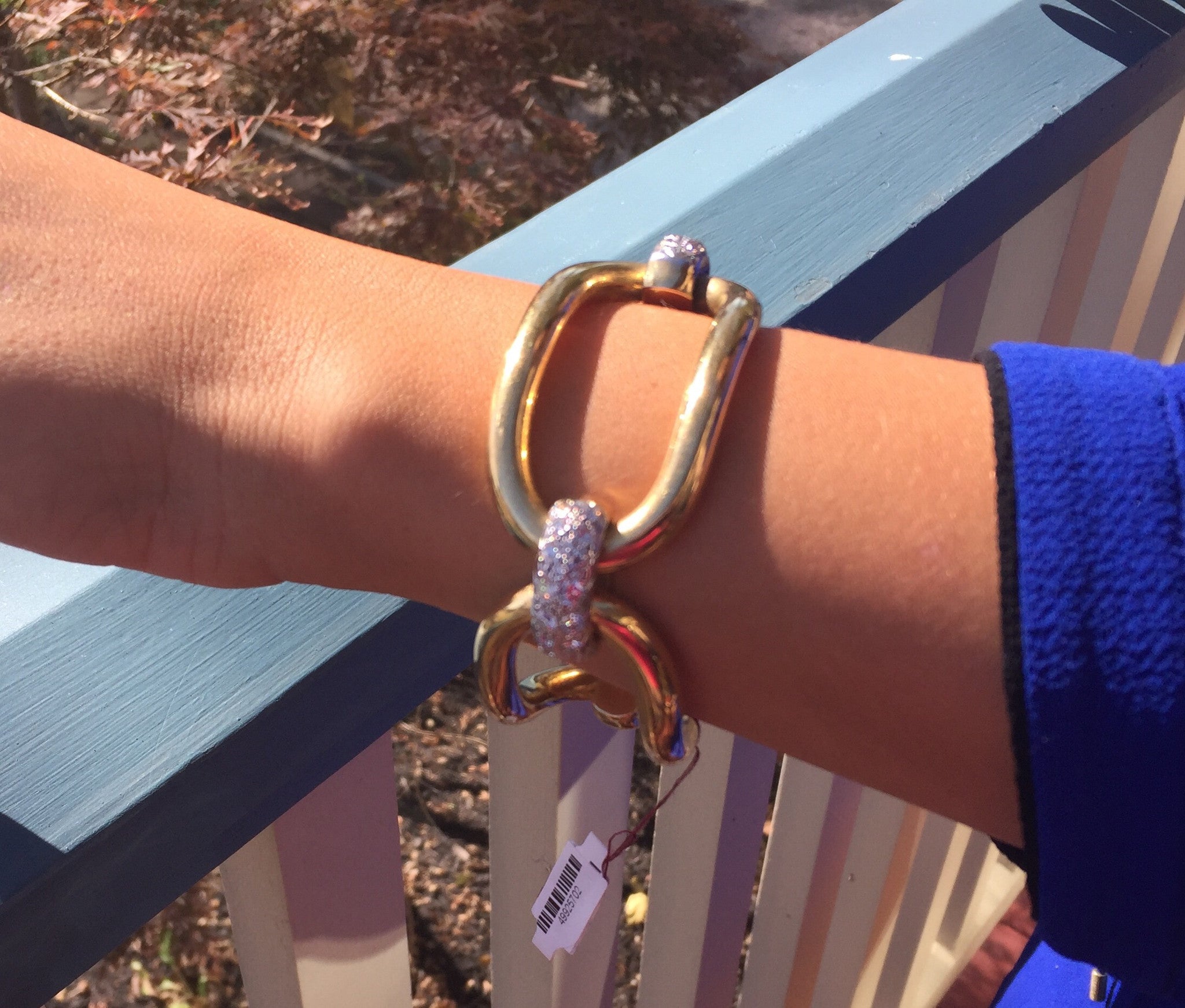 Vintage 18K Gold Uno A Erre 3 Carat Diamond Large Chunky Link Bracelet - Queen May