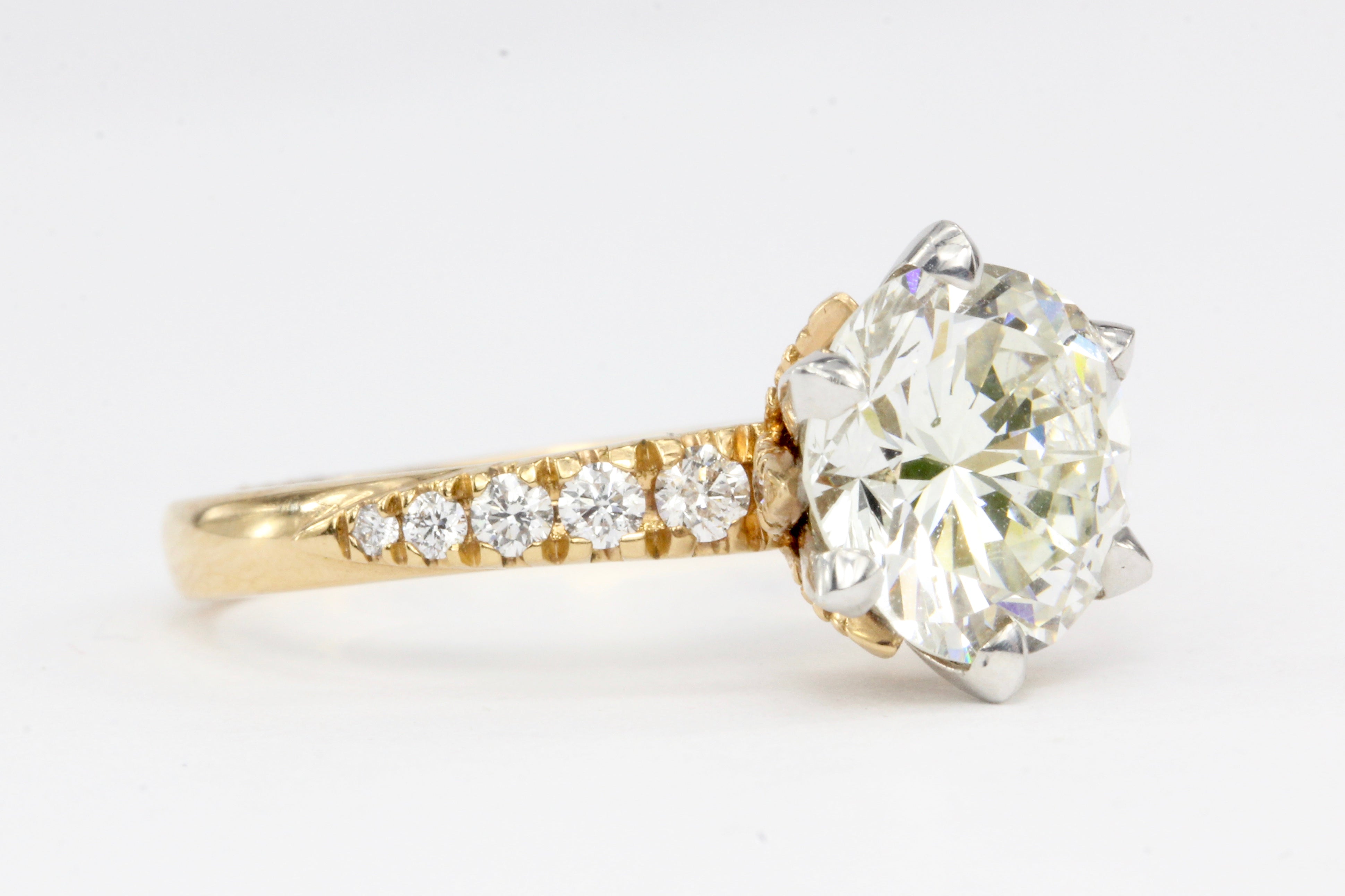 Rose Gold 2.62 CTW Diamond Engagement Ring GIA Cert - Queen May