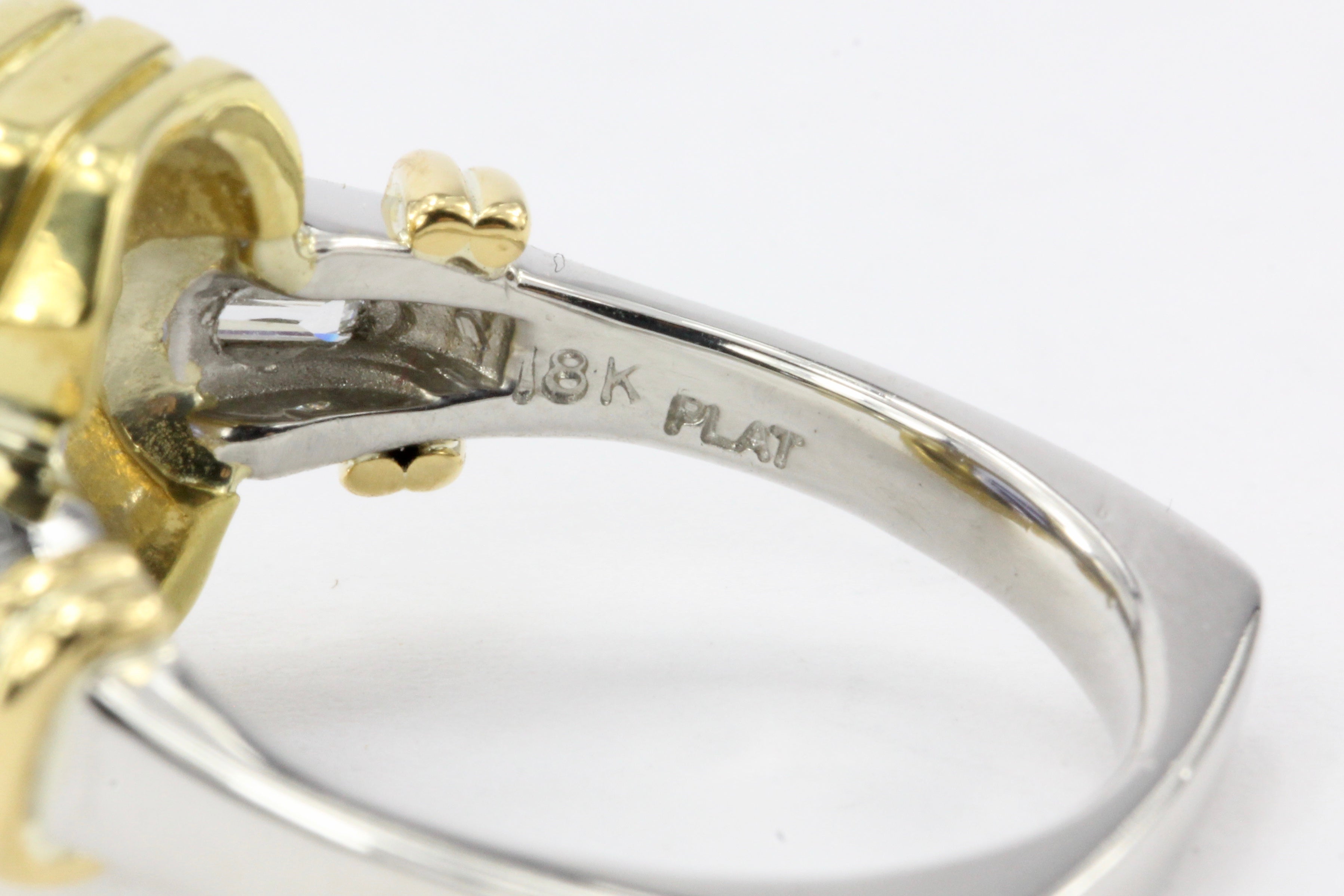 Platinum and 18K Yellow Gold 2.75 CT Tanzanite and .25 CTW Diamond Baguette Ring - Queen May