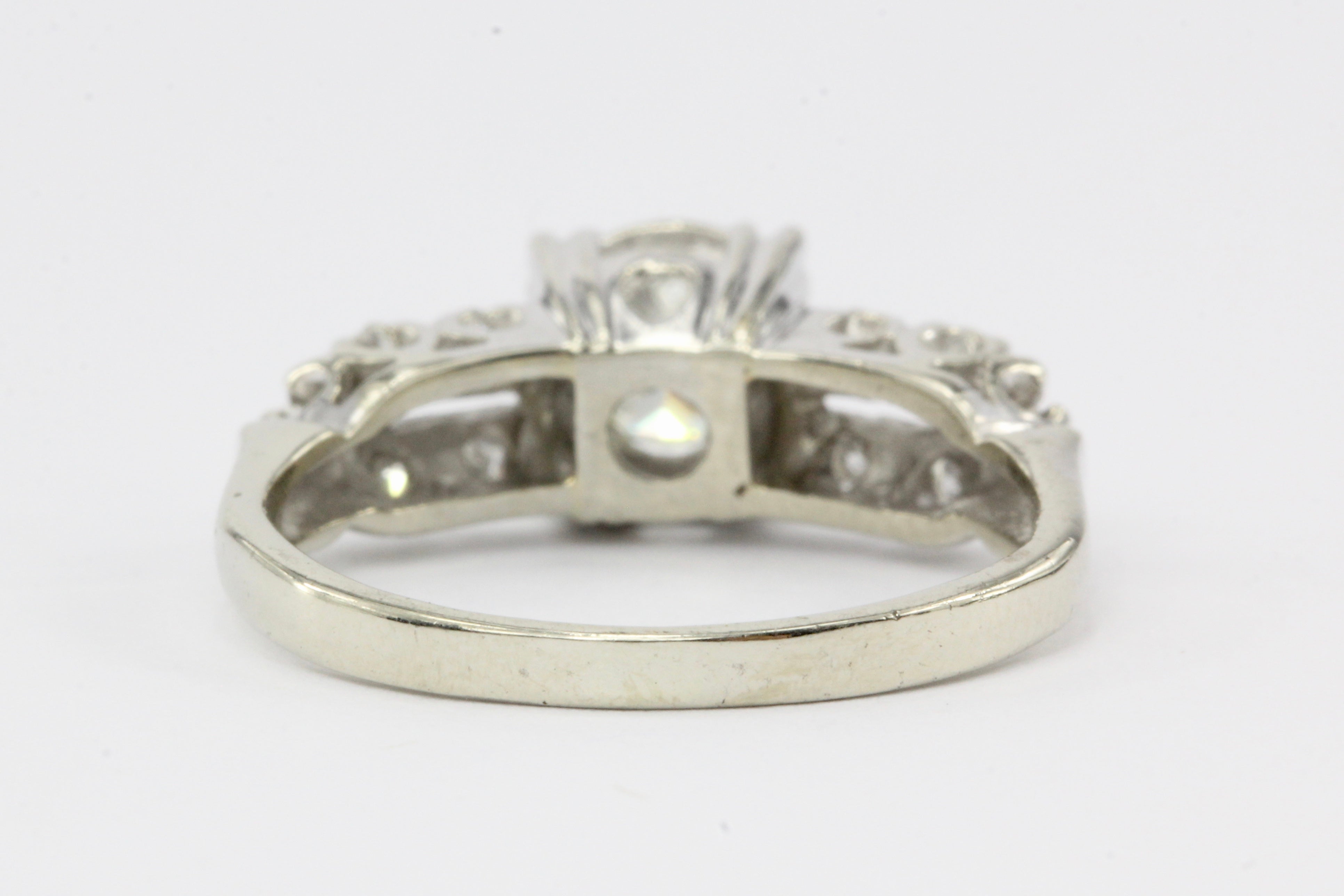 14K White Gold .40CTW Diamond Engagement Ring - Queen May