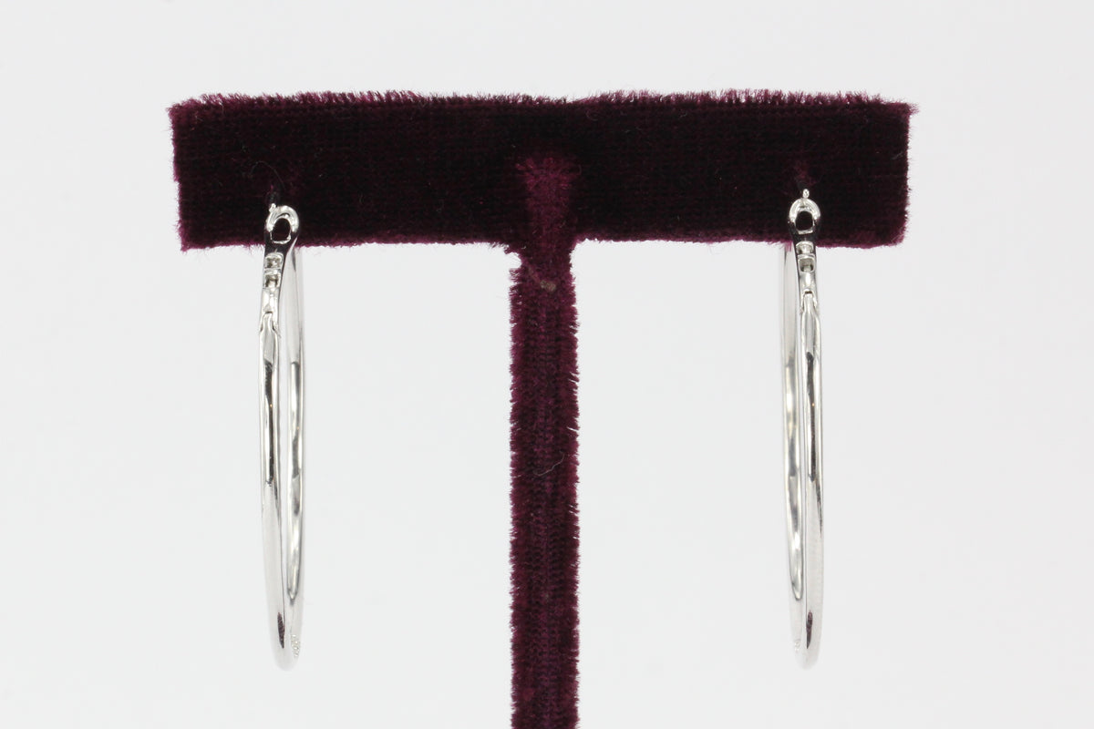 14K White Gold 1.5 CTW Diamond In And Out Hoop Earrings - Queen May