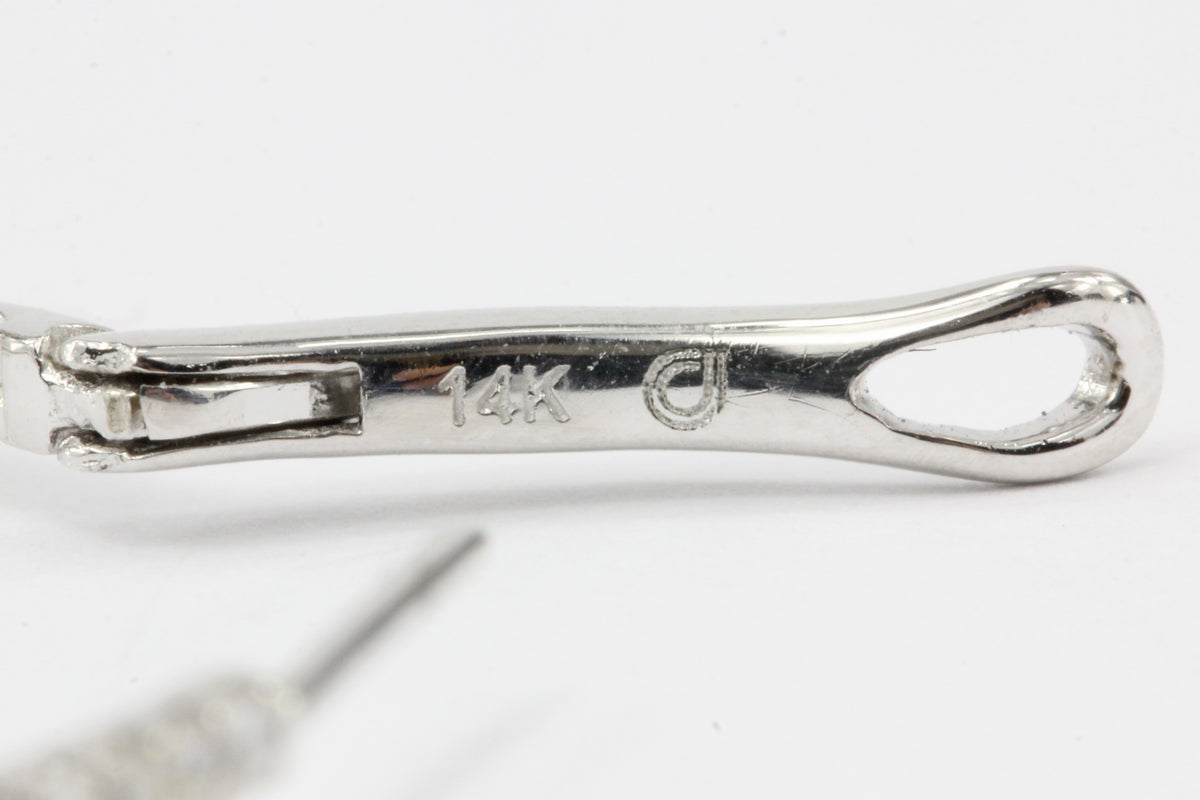 14K White Gold 1.5 CTW Diamond In And Out Hoop Earrings - Queen May