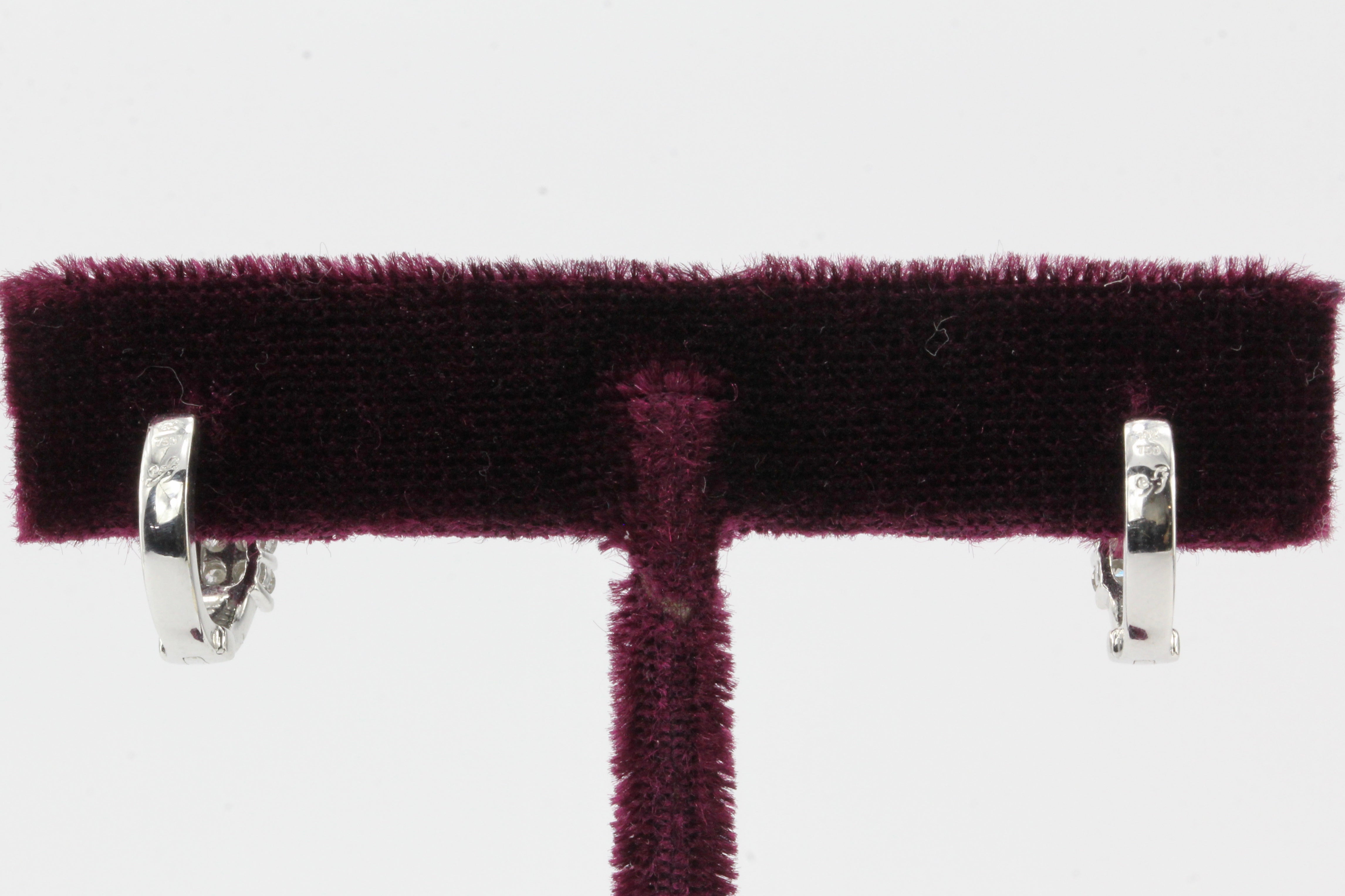 18K White Gold .50 CTW Diamond Huggie Hoop Earrings - Queen May