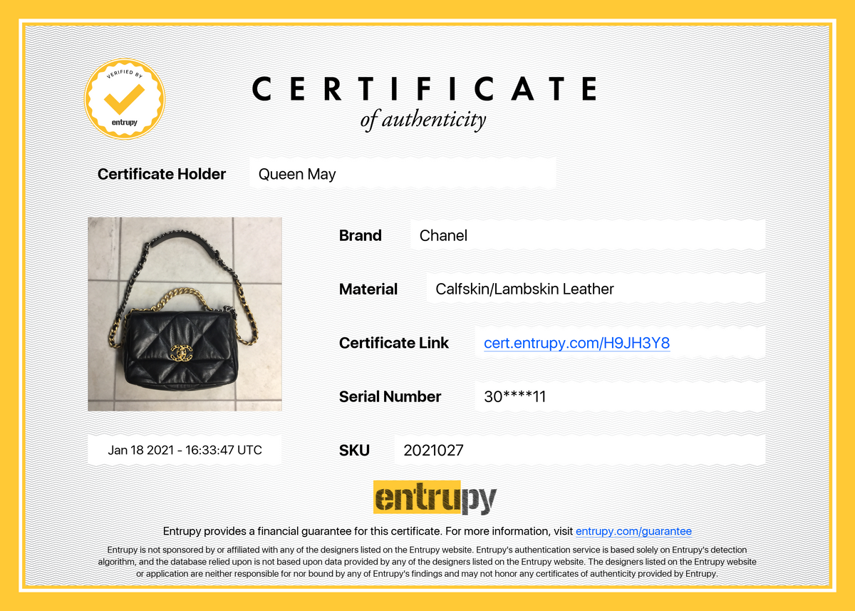 Chanel Lambskin Quilted Medium 19 Flap Black - Queen May